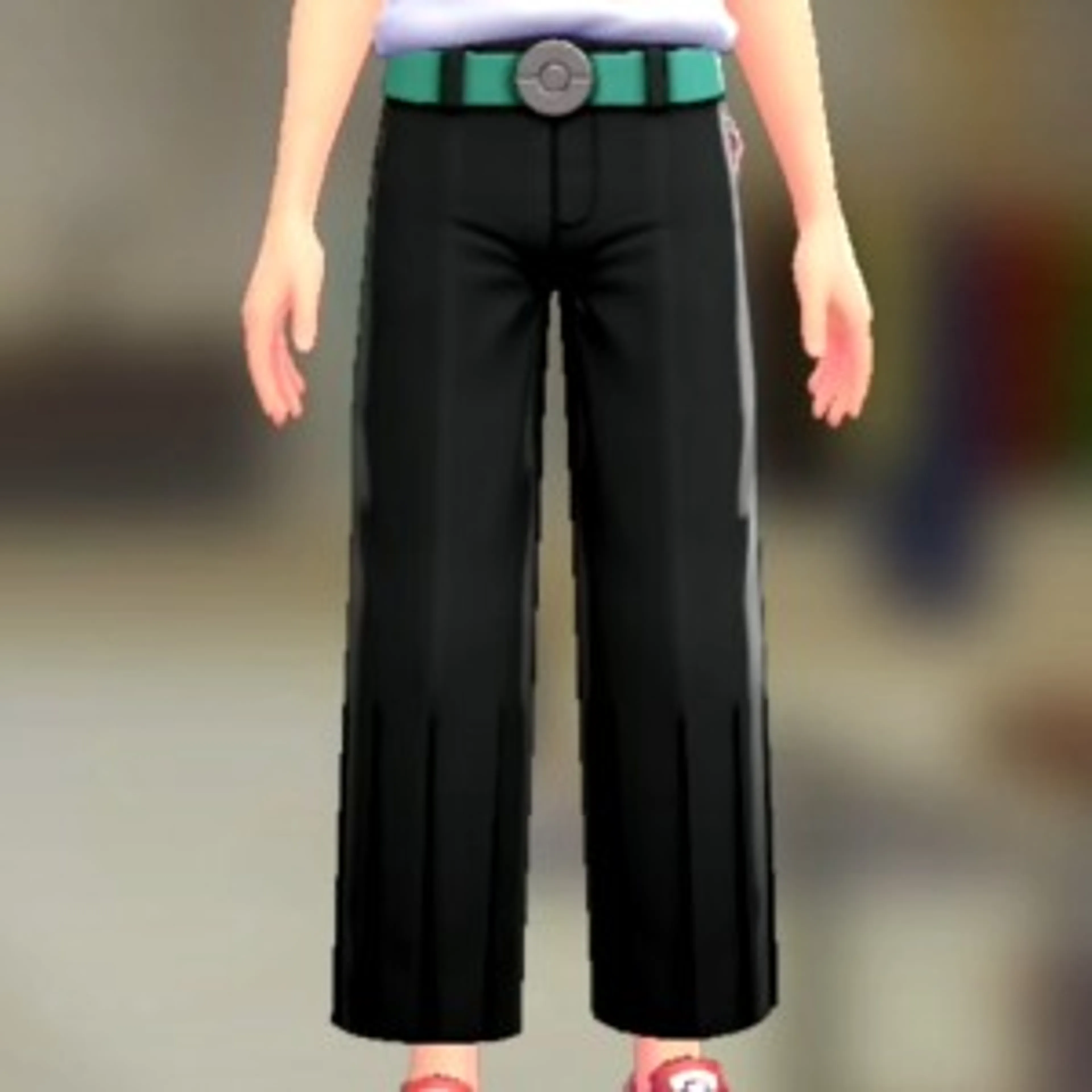 ワイドスラックスセット - ブラック グリーン