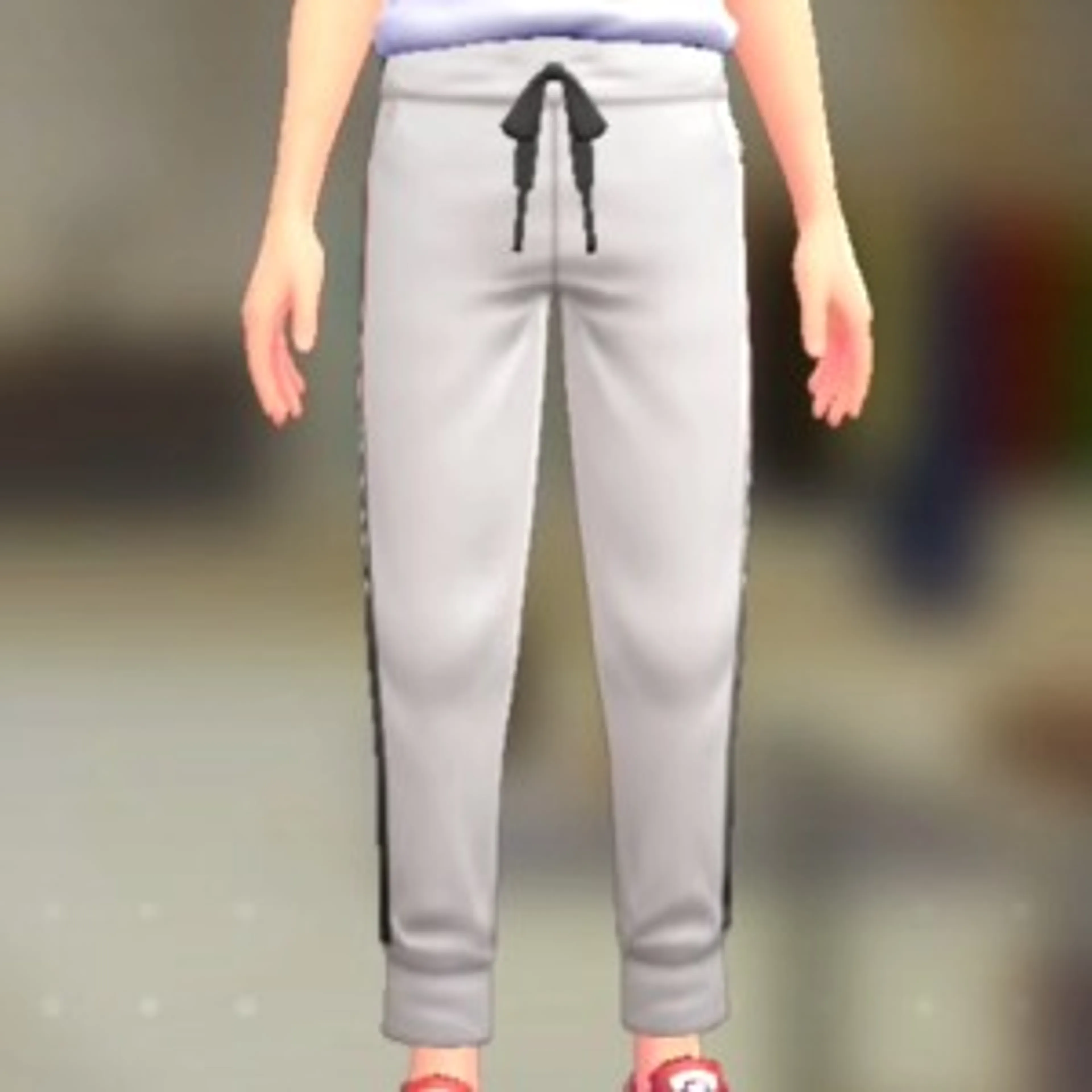 サイドラインジャージパンツ - ホワイト×オレンジ