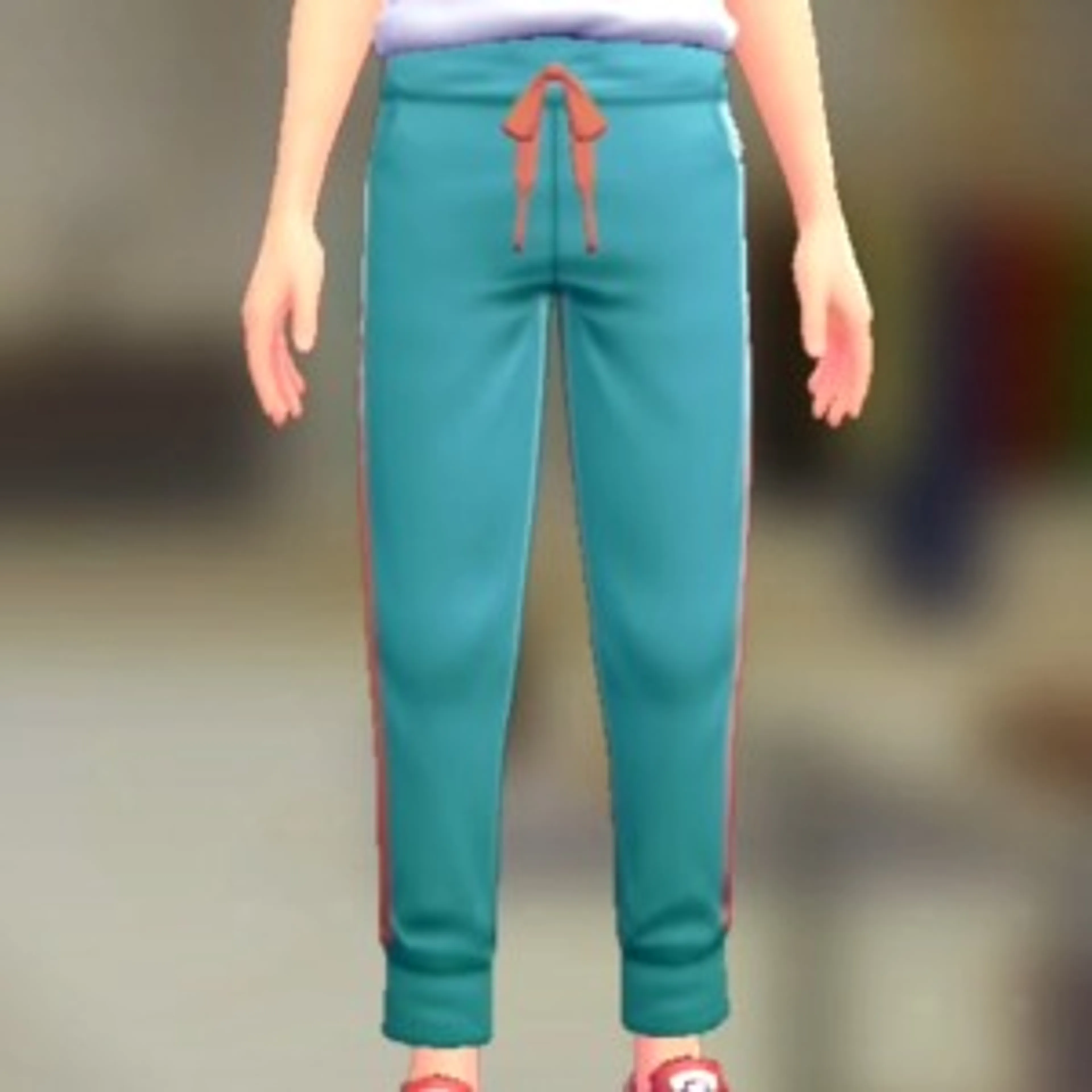 サイドラインジャージパンツ - ブルー×オレンジ