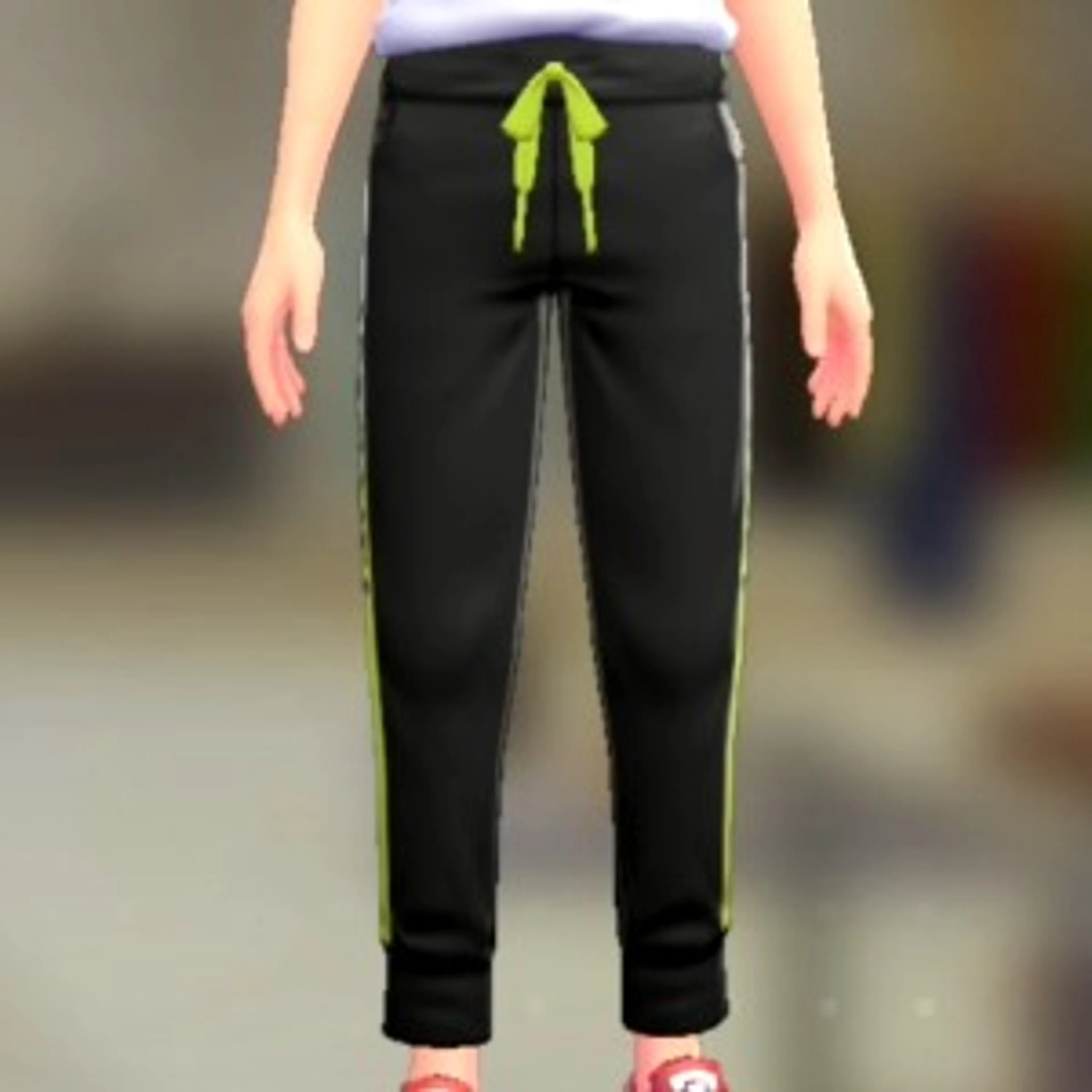 サイドラインジャージパンツ - ブラック×イエロー