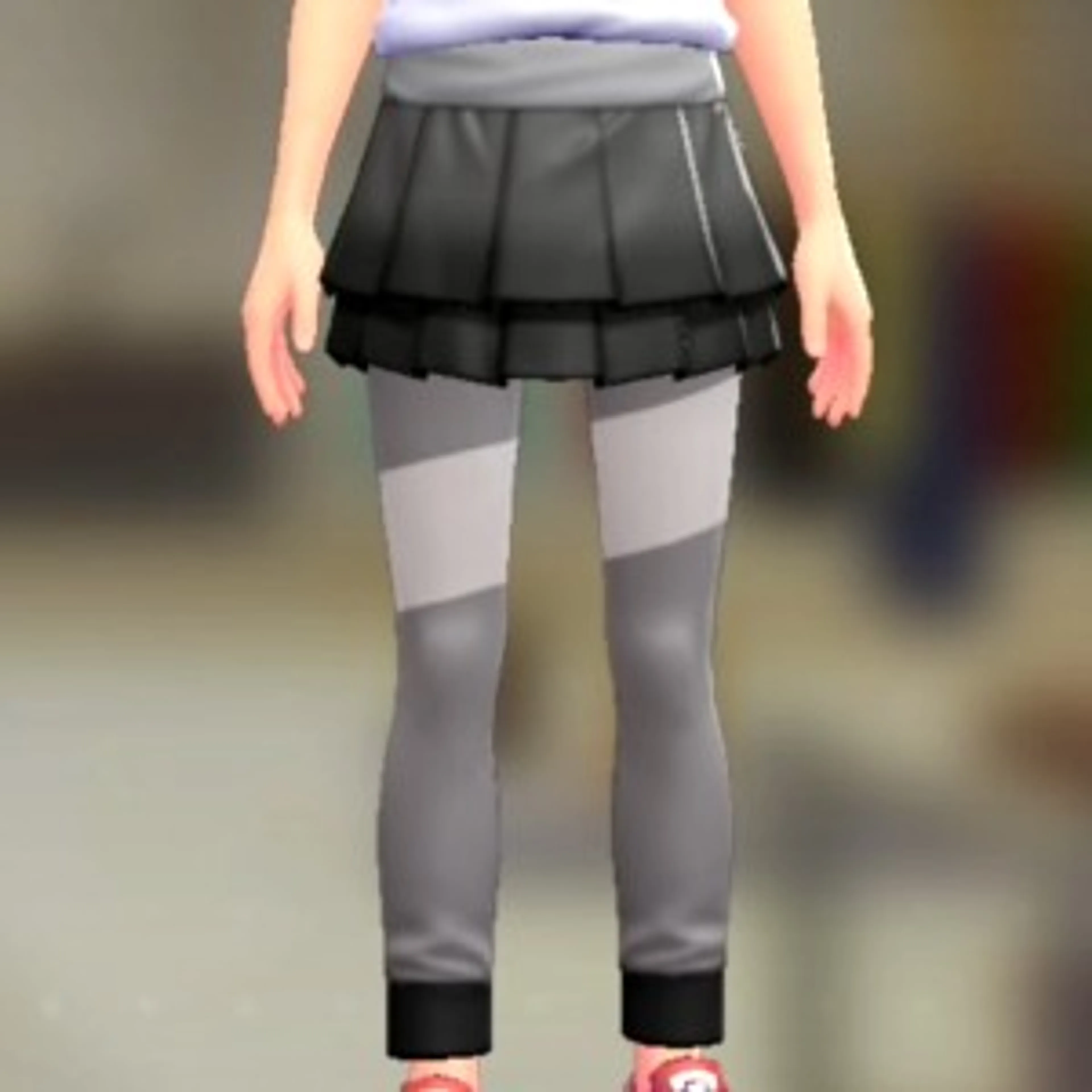 スカート&ジョガパンセット - ブラック ライトグレー