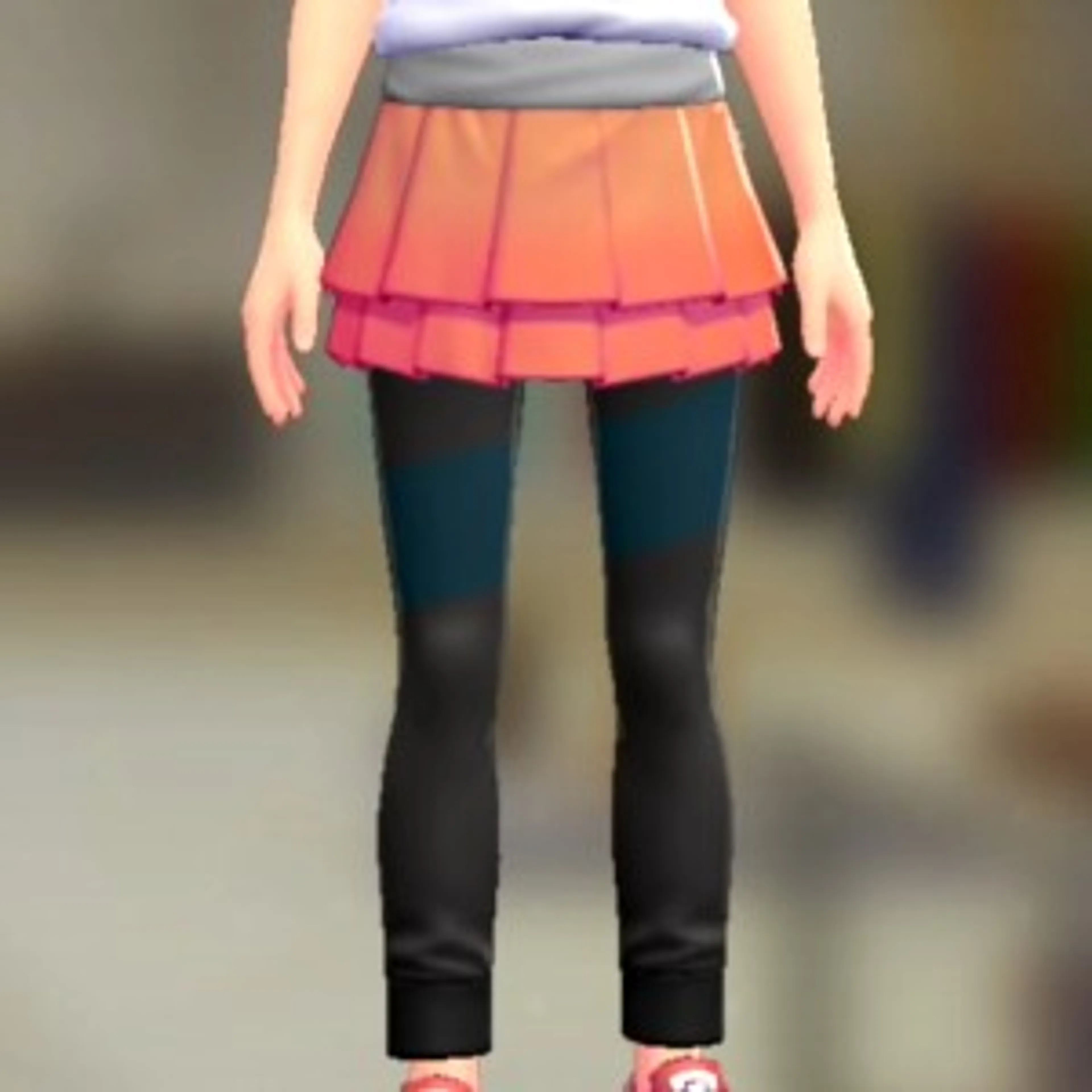 スカート&ジョガパンセット - オレンジ グレー