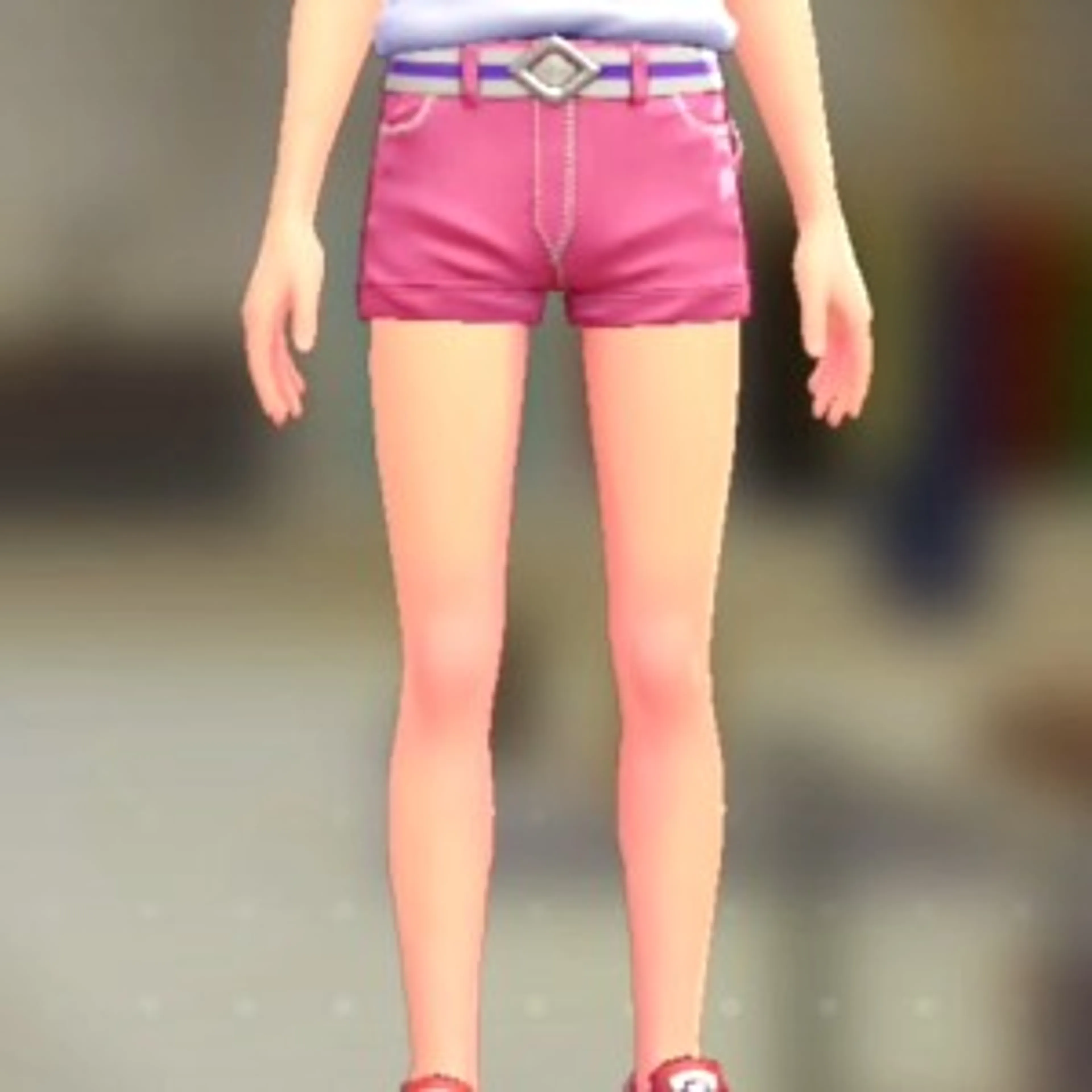 ホットパンツセット - タフィーピンク ホワイト×パープル