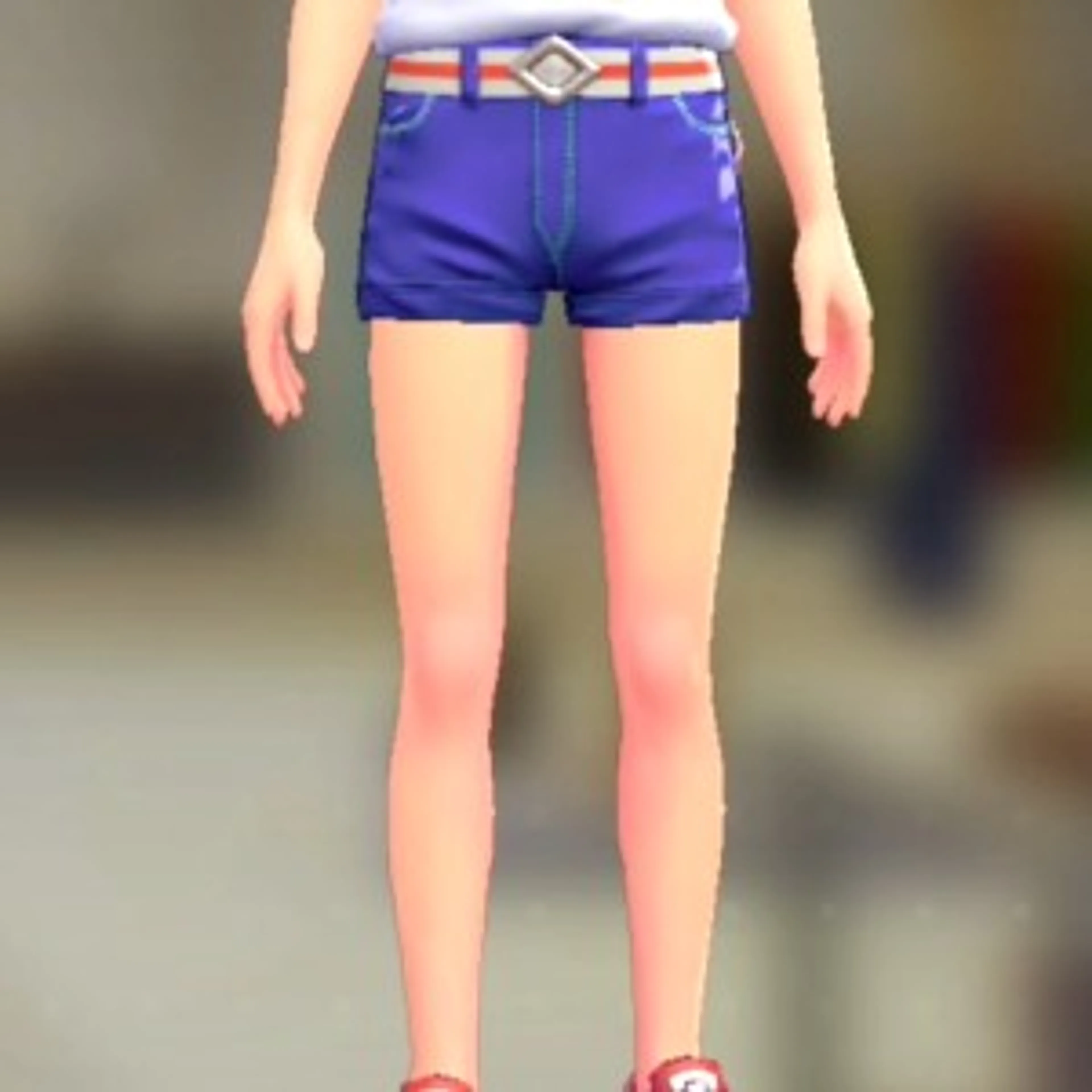 ホットパンツセット - ウルトラマリンブルー ホワイト×オレンジ