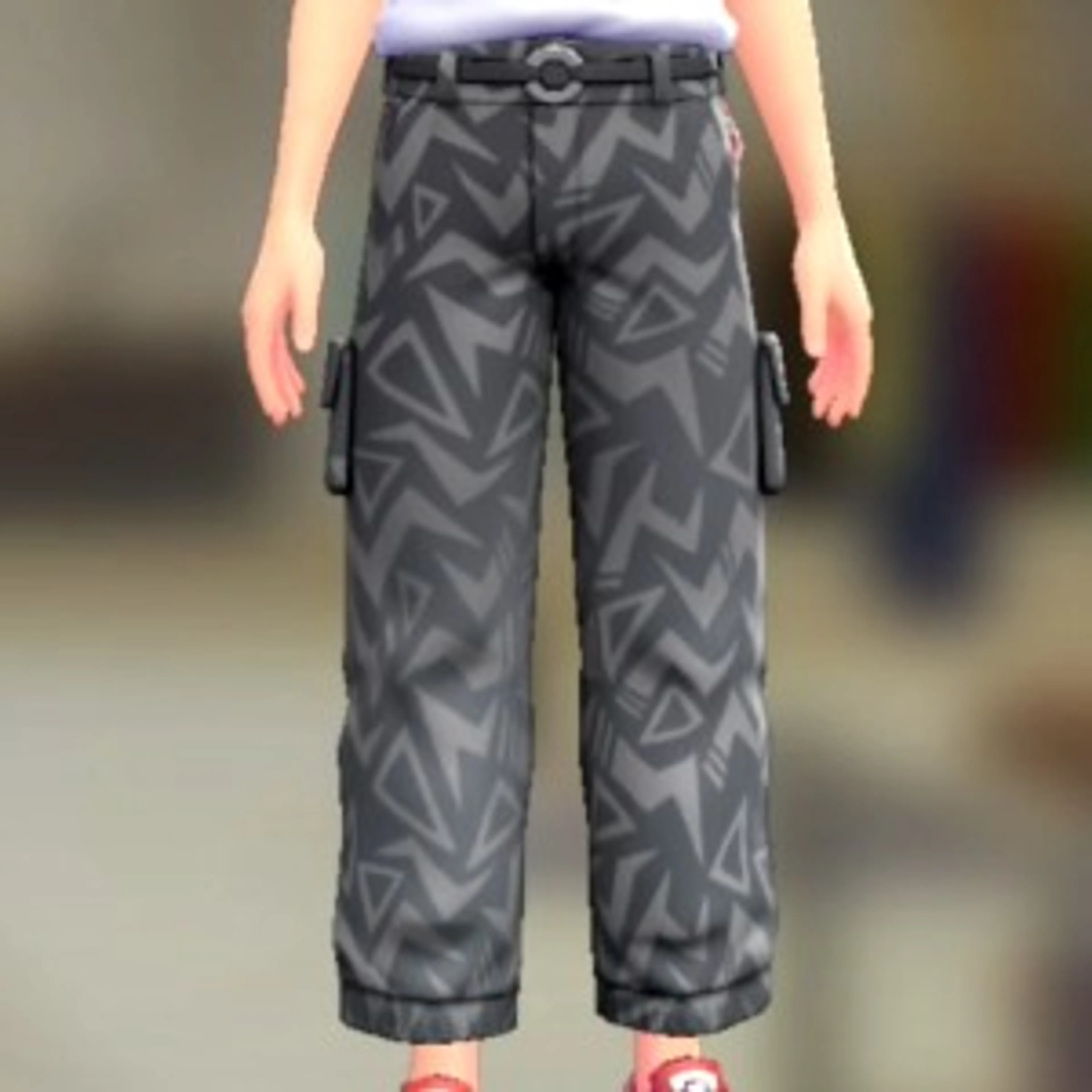 パターンカーゴパンツ - グレーグラデ