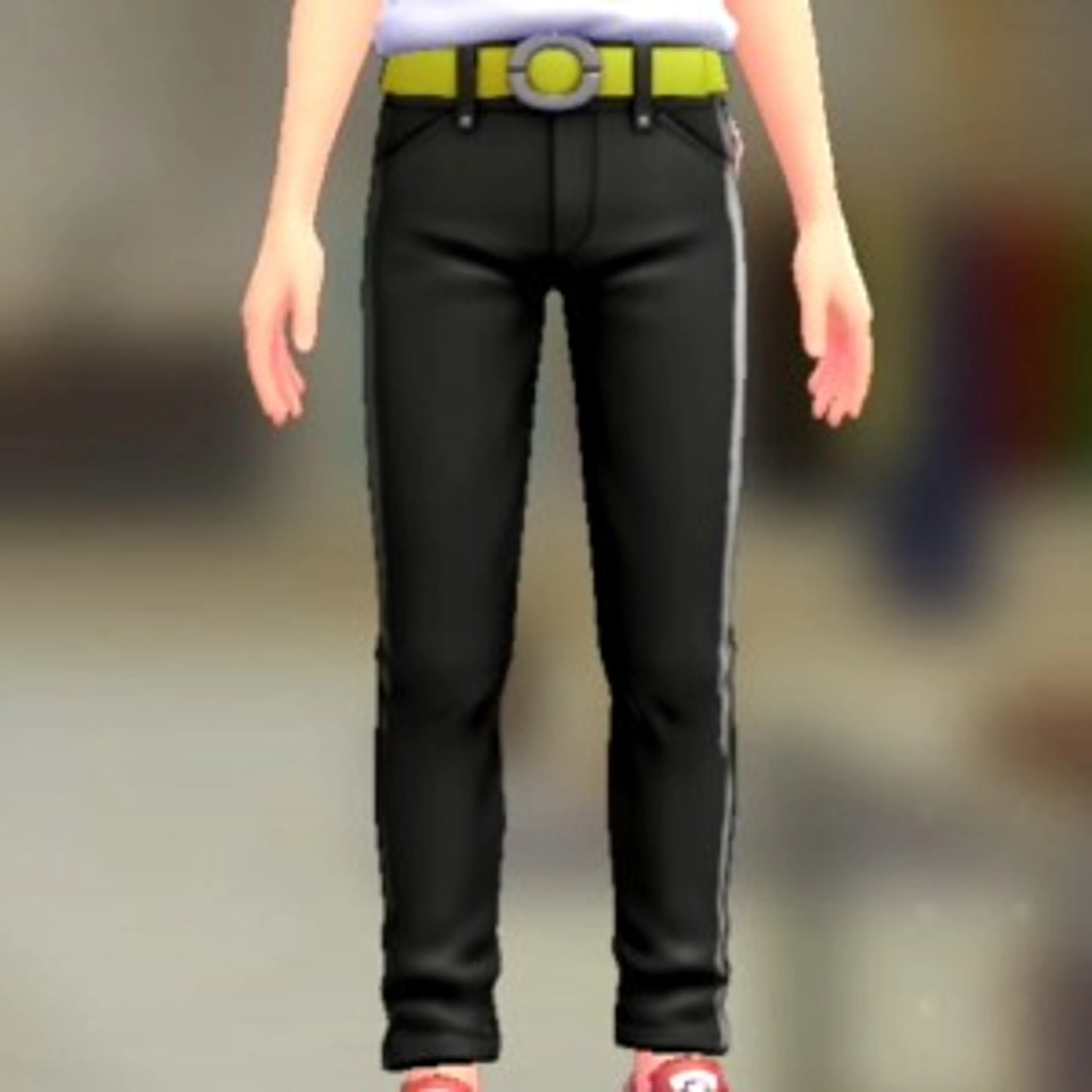 スキニーパンツセット - ブラック ライムイエロー