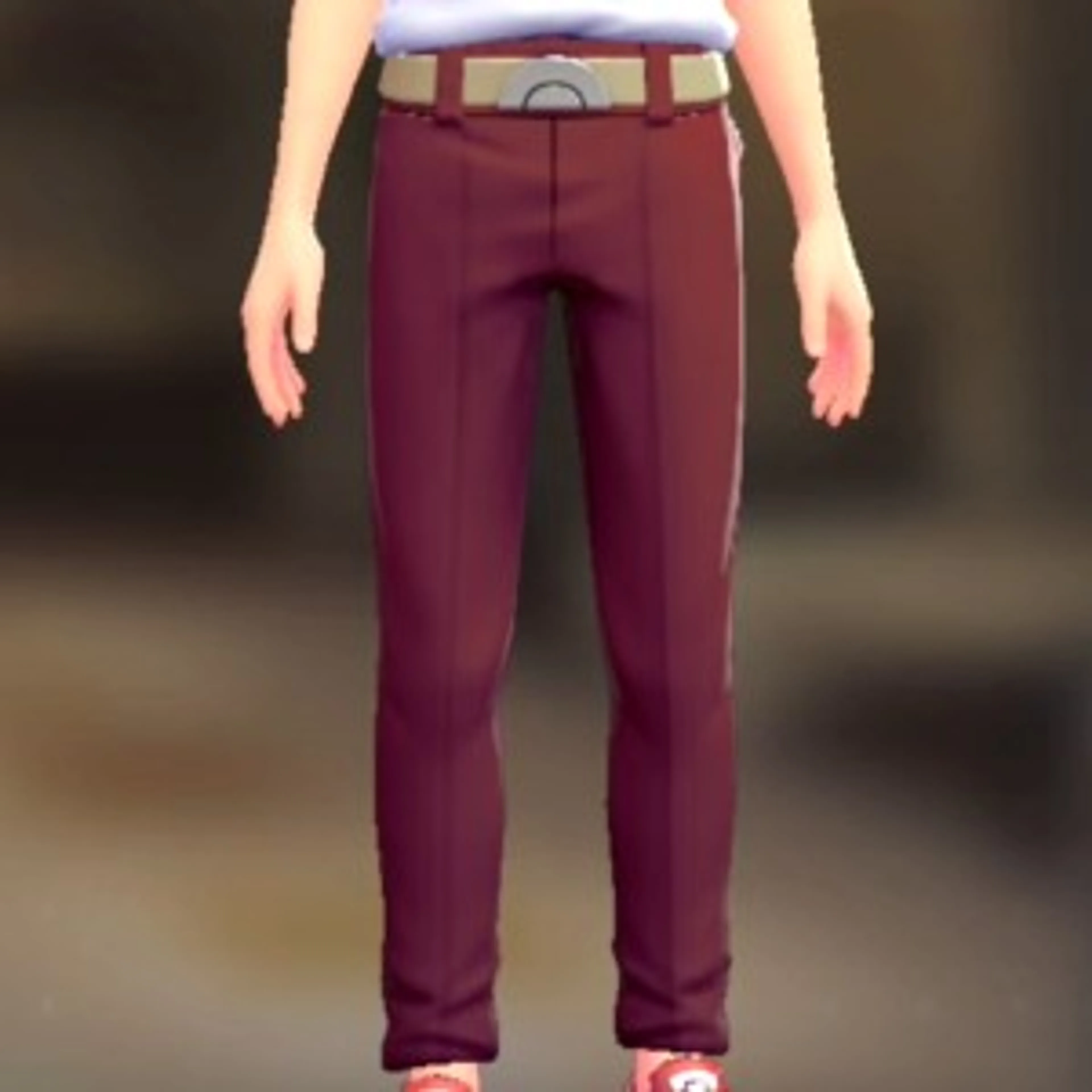 テーパードパンツセット - ワインレッド ベージュ