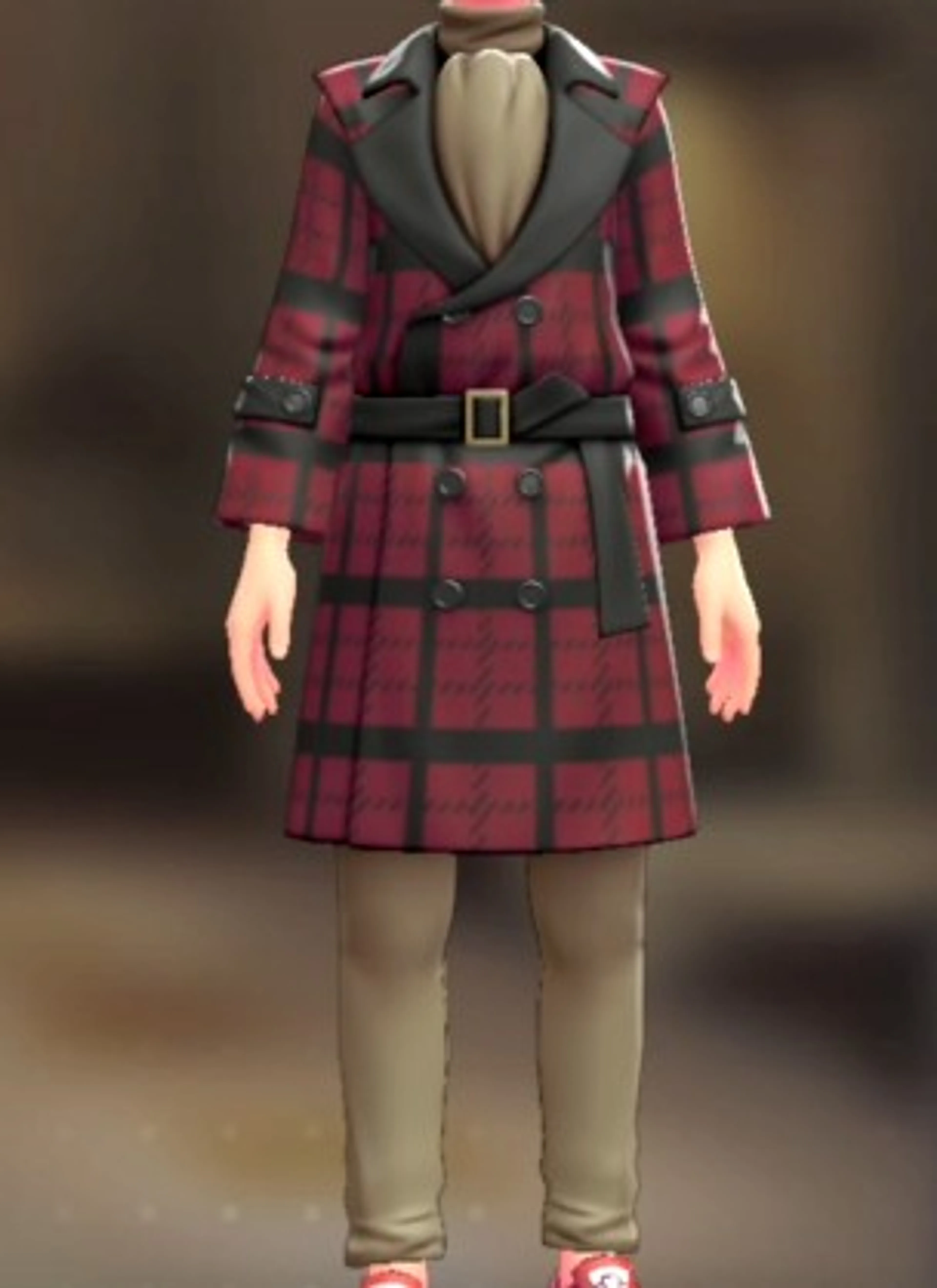 トレンチコート&パンツセット - ブレイブリーレッド ベージュ×ベージュ