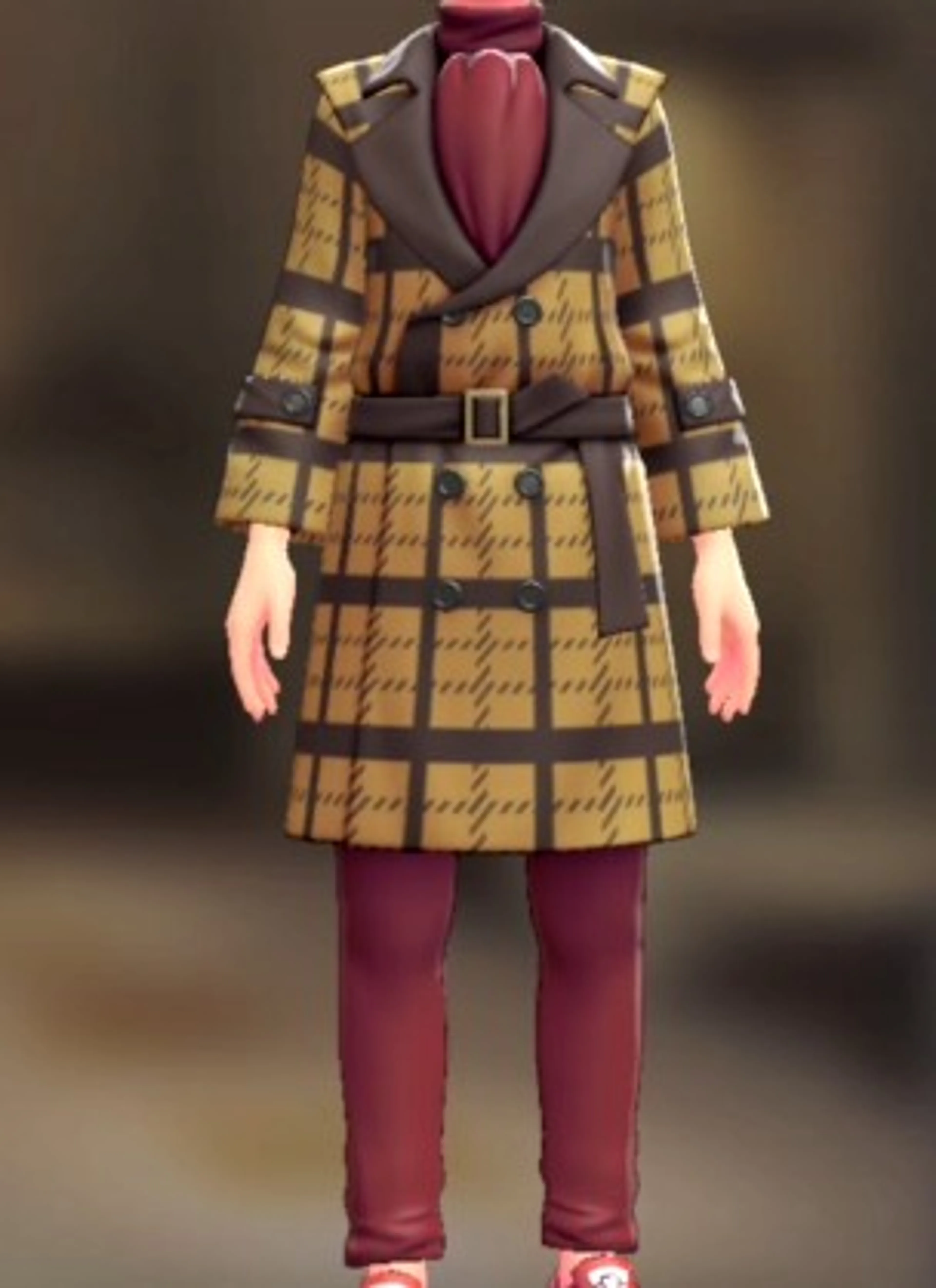 トレンチコート&パンツセット - ブレイブリーキャメル レッド×レッド