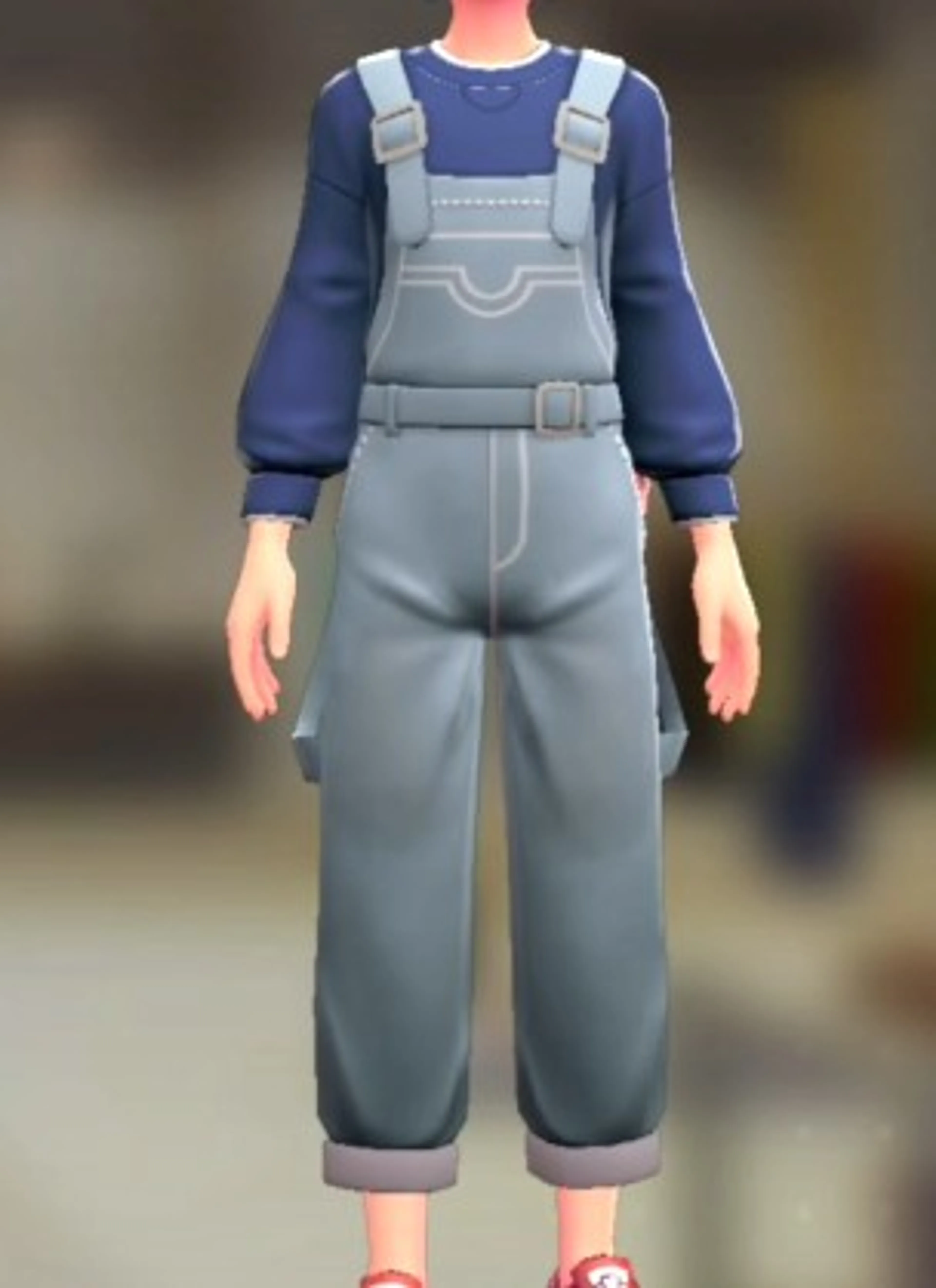 サロペット&スウェットセット - ブリーチデニム ブルー