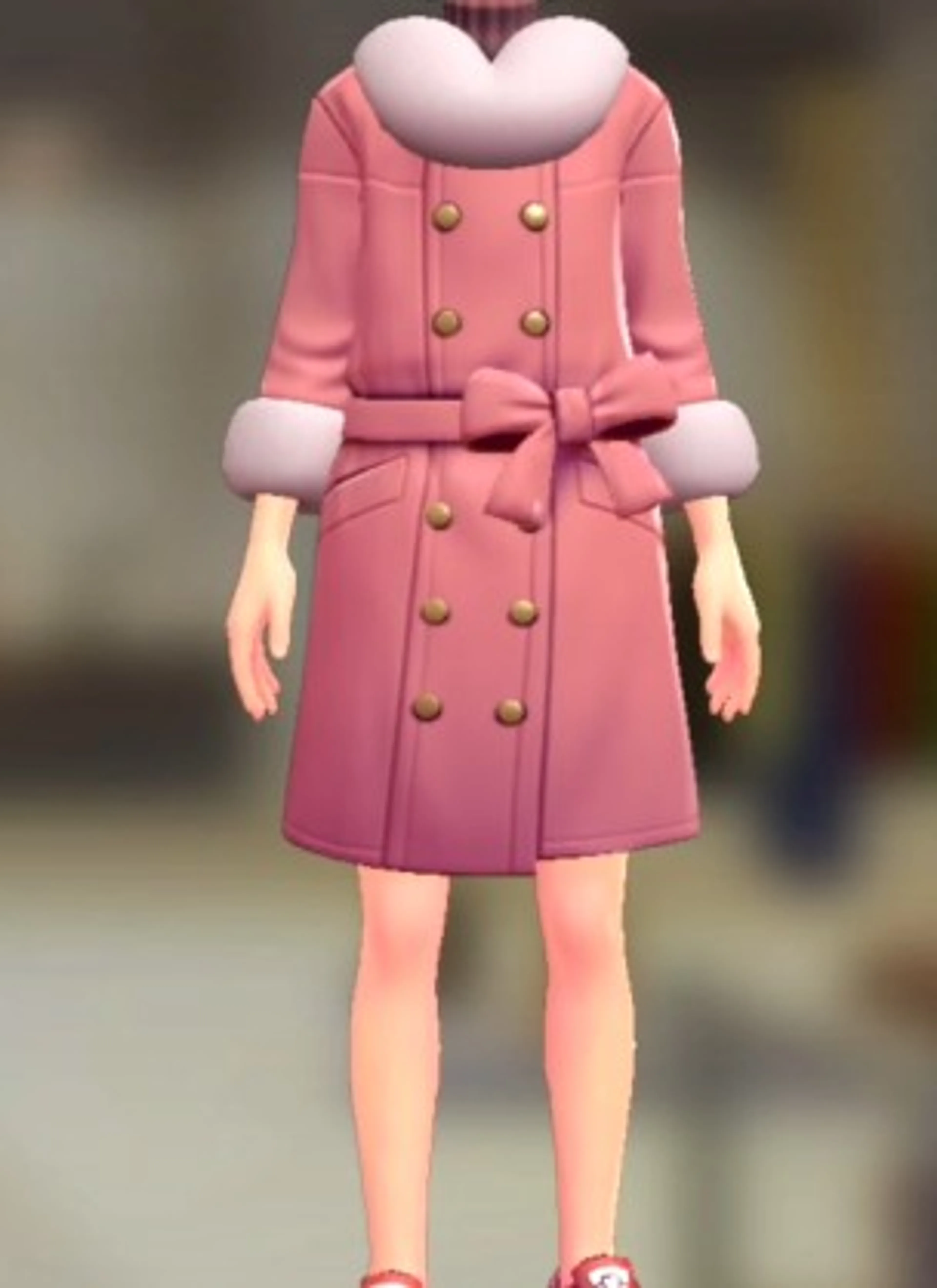 ファーコート&ニットセット - ピンク オールドローズ