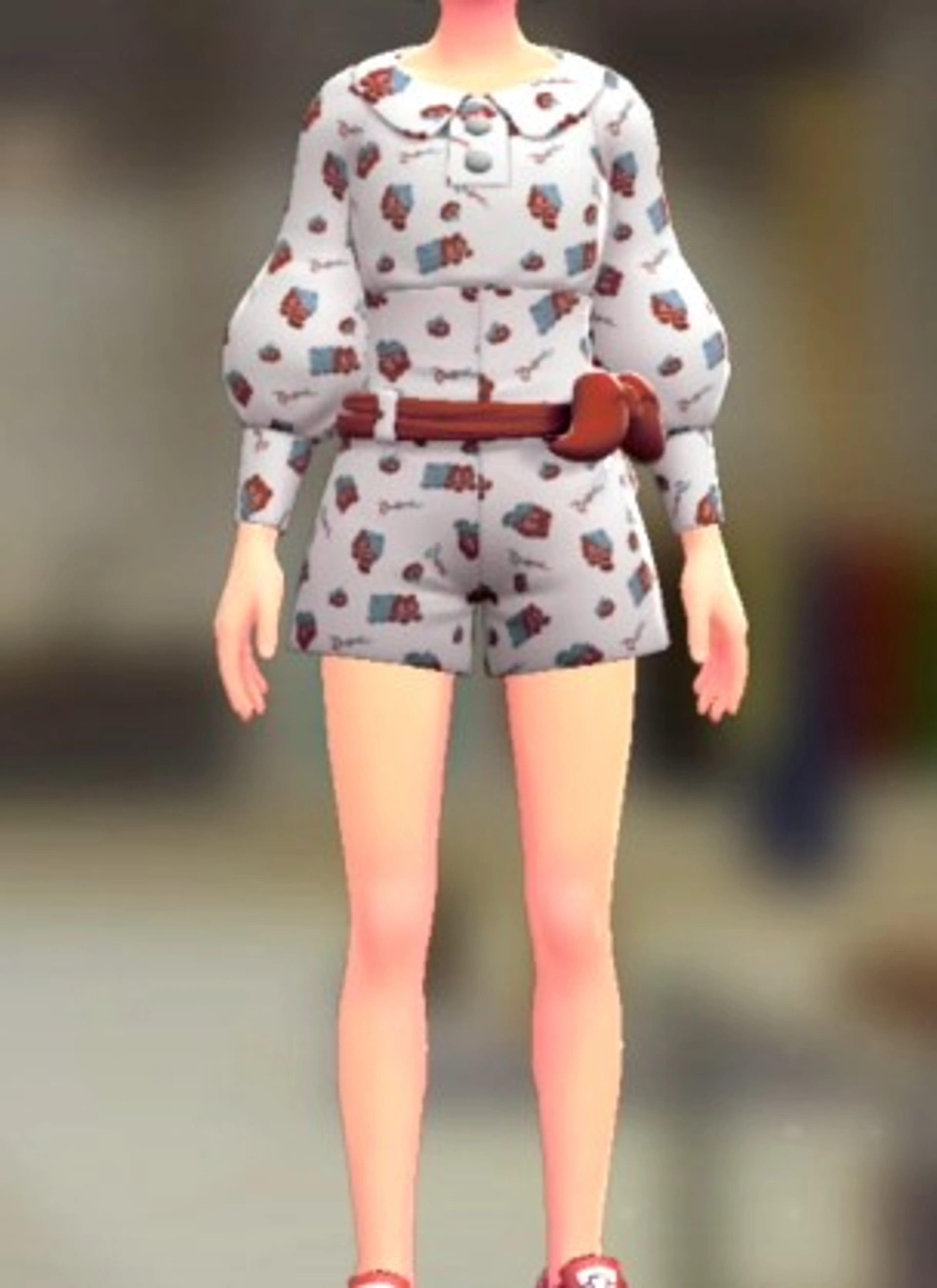 ロンバース&ベルトセット - スイートホワイト レッド