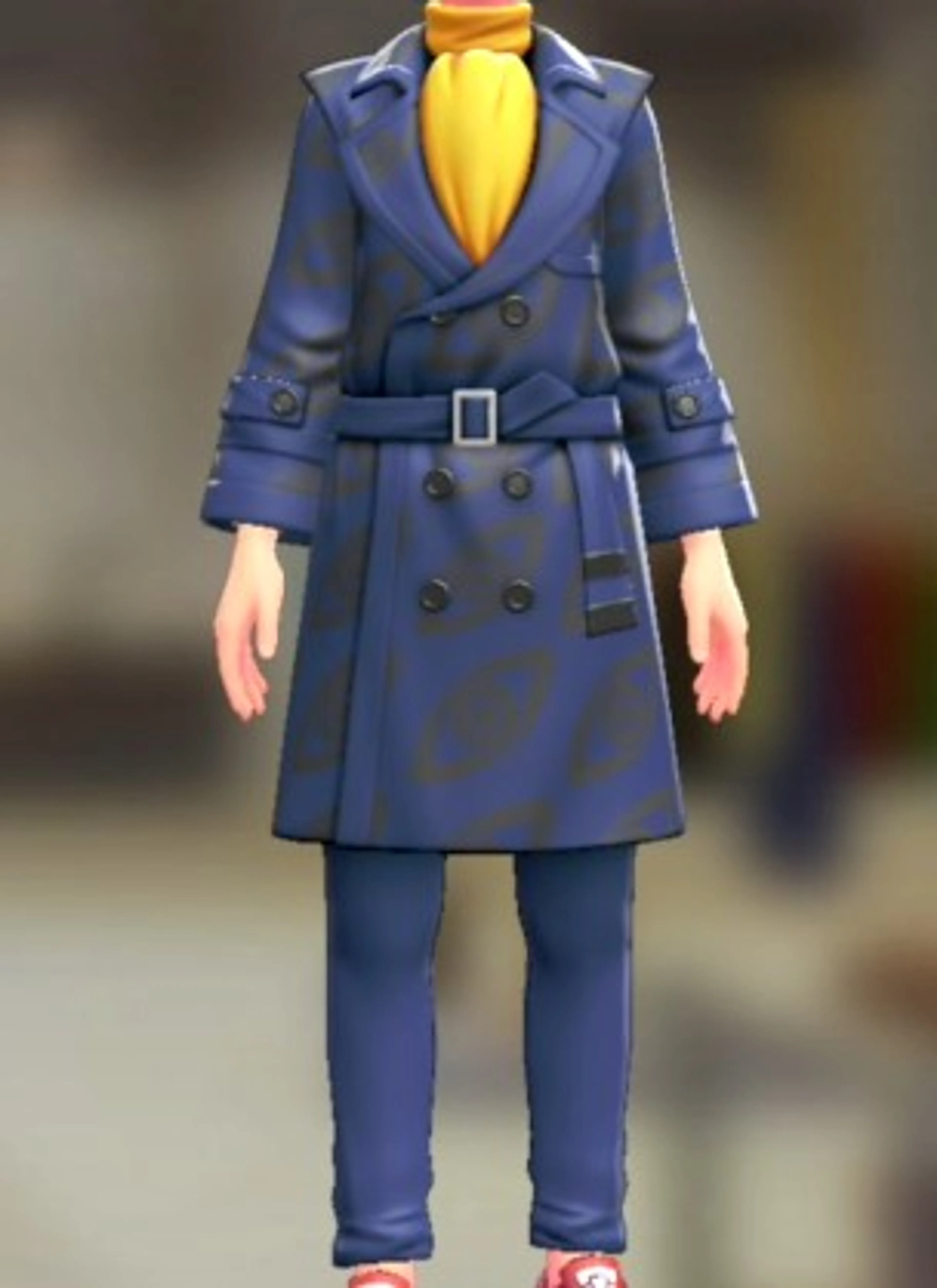 トレンチコート&パンツセット - ワイズアイブルー イエロー×ブルー