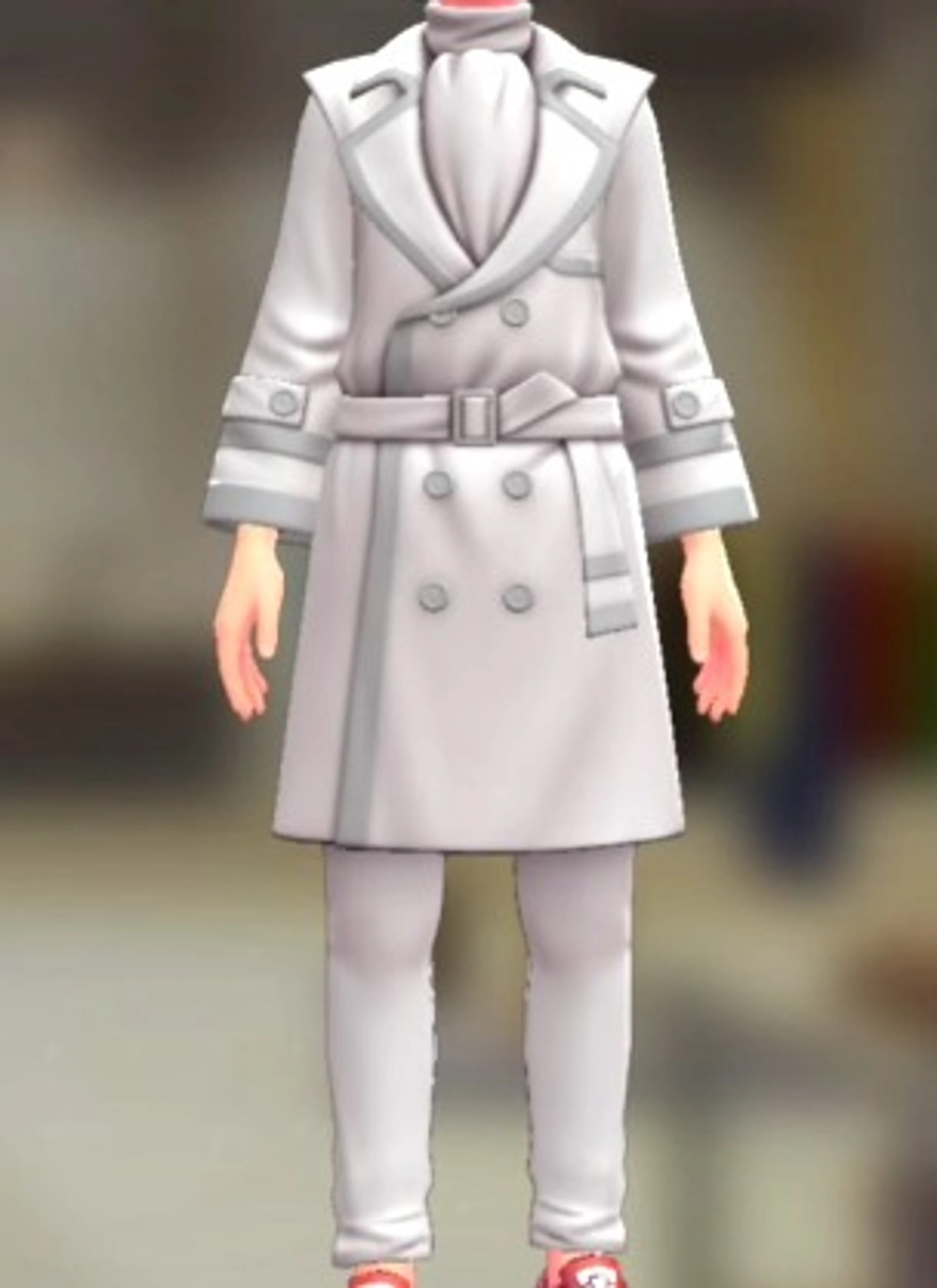 トレンチコート&パンツセット - ホワイト ホワイト×ホワイト