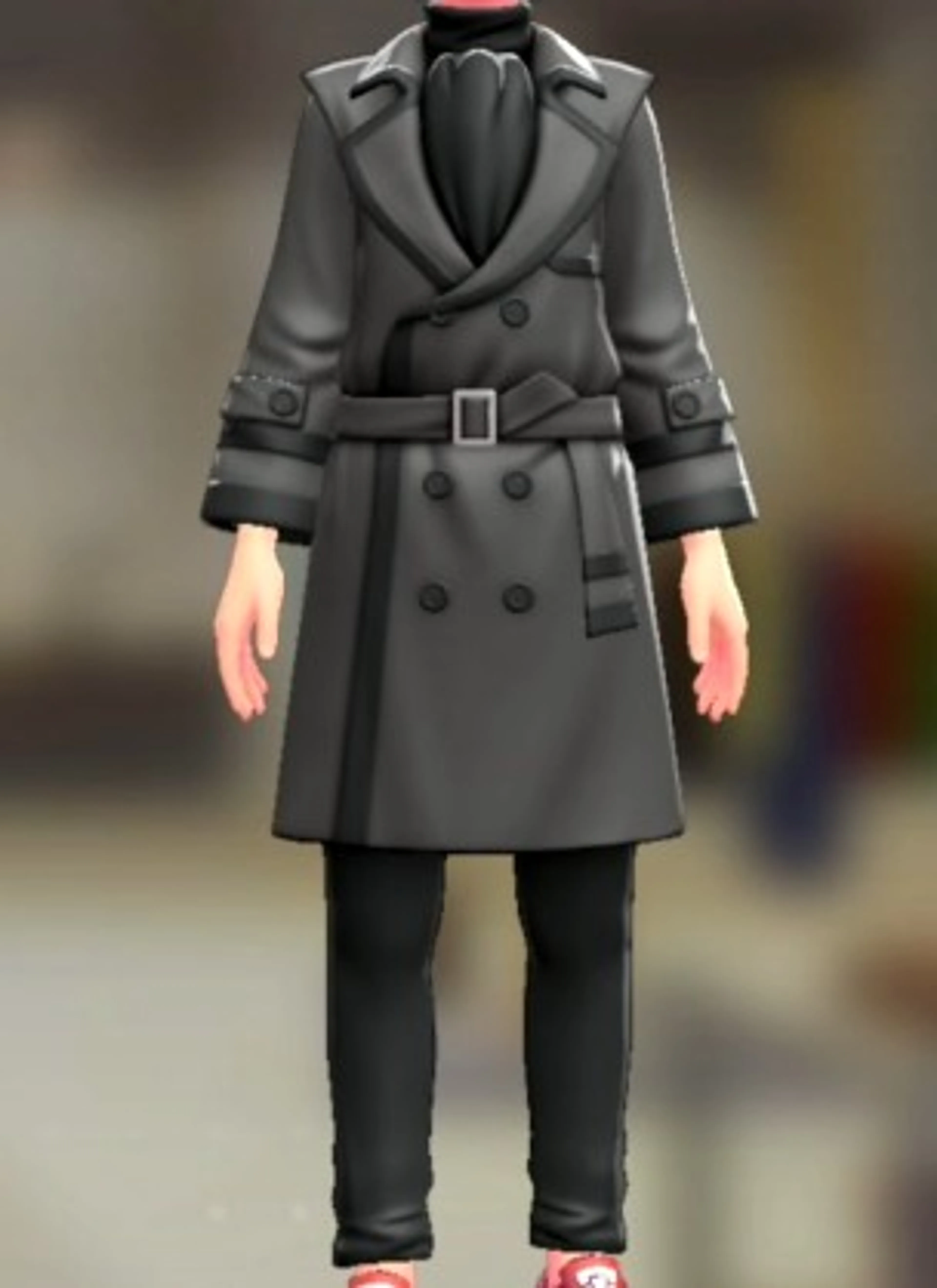 トレンチコート&パンツセット - グレー ブラック×ブラック