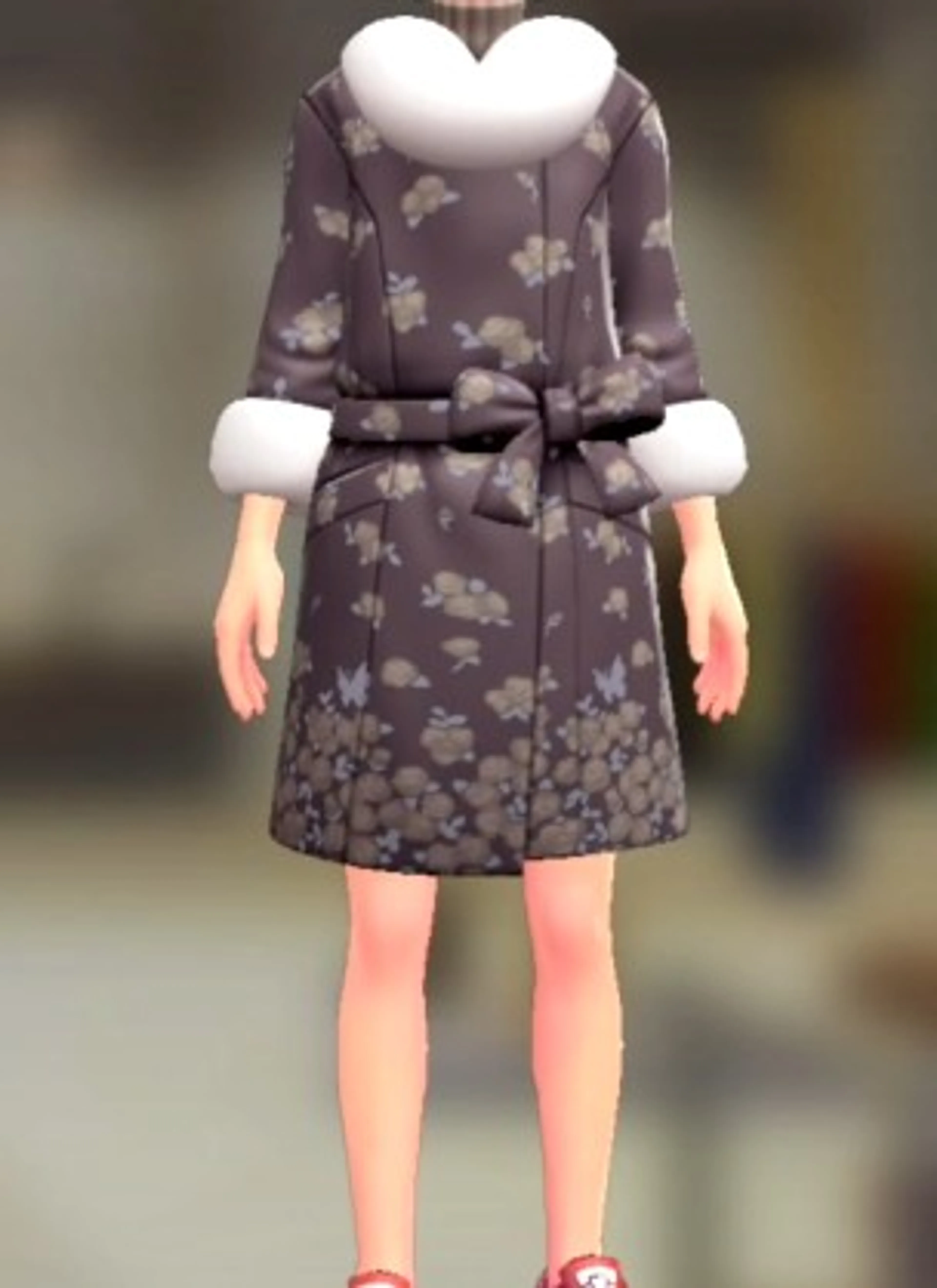 ファーコート&ニットセット - はながらブラウン ベージュ