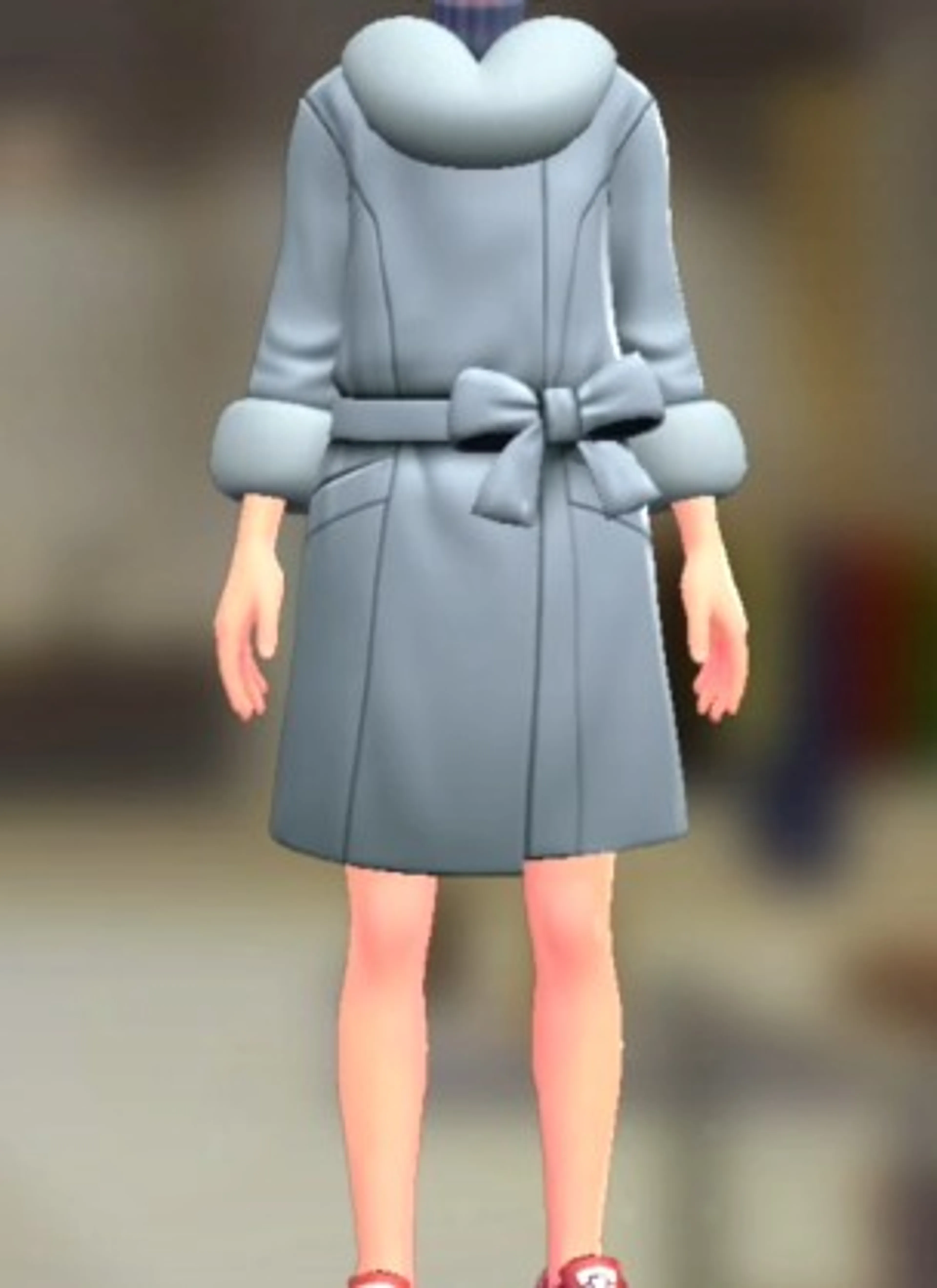 ファーコート&ニットセット - ライトブルー ブルーグレー