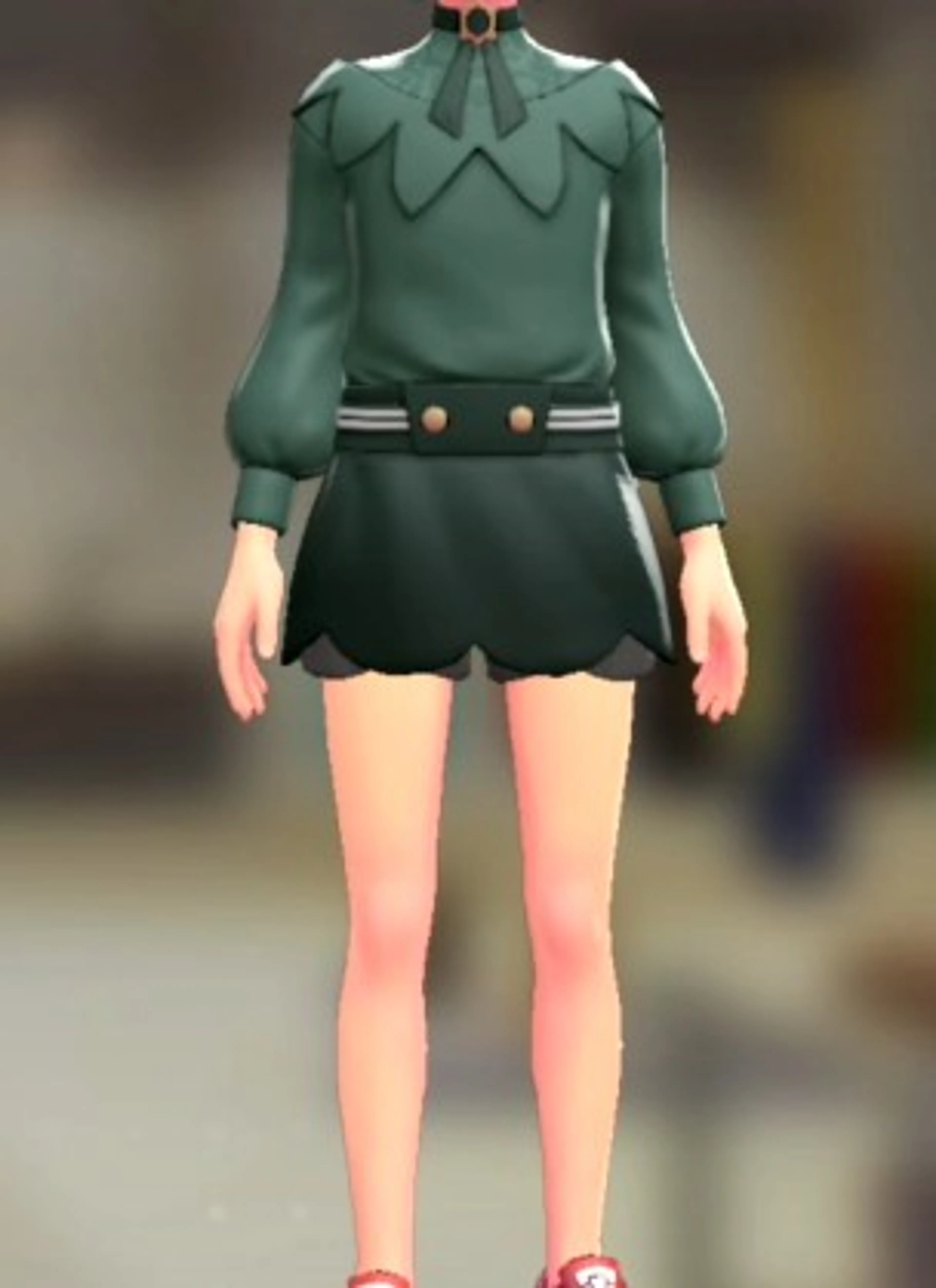 ブラウス&キュロットセット - フォレストグリーン ダークグリーン