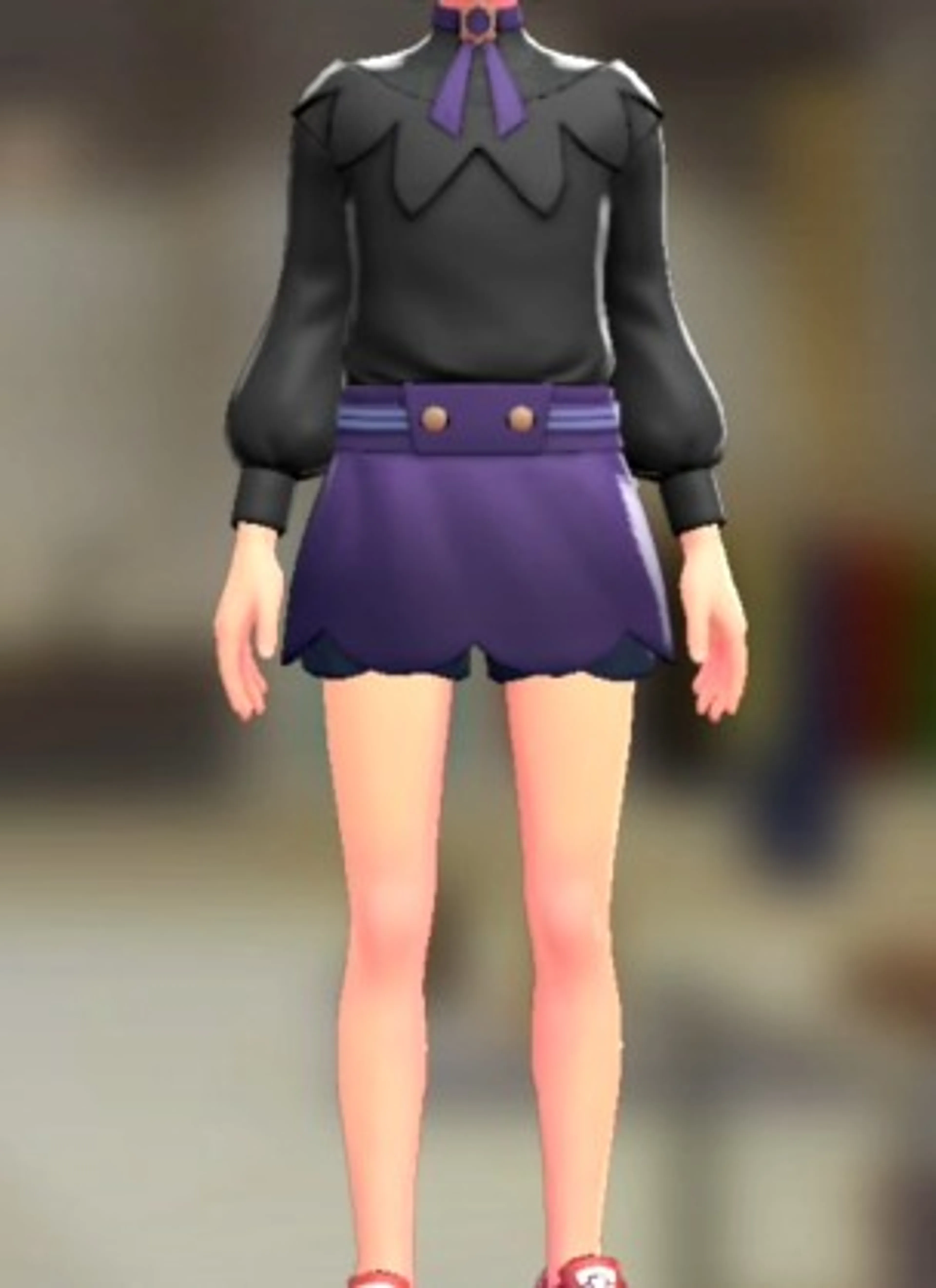 ブラウス&キュロットセット - ランプブラック バイオレット