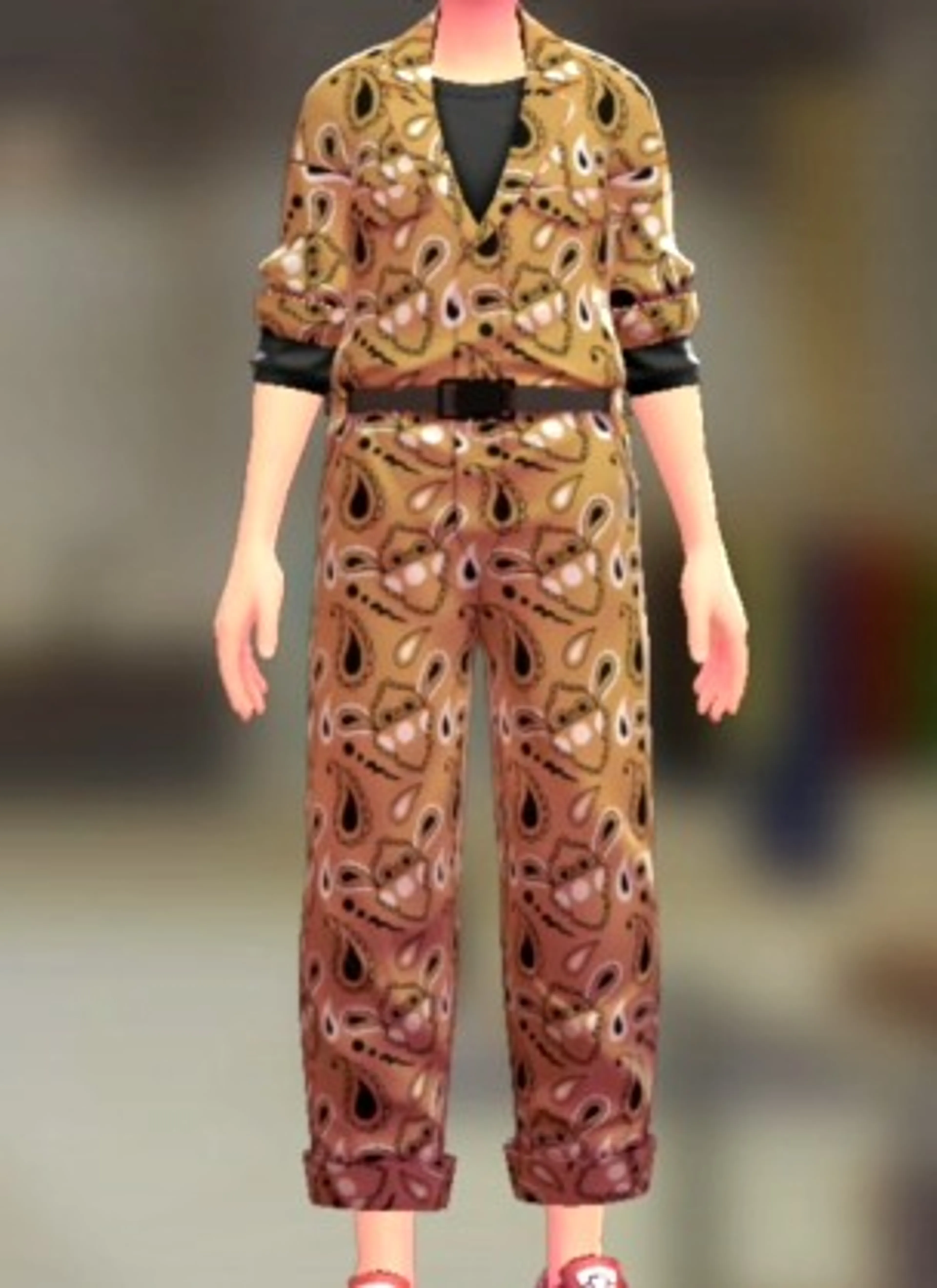 ジャンプスーツ&シャツセット - かいてんペイズリー ブラック