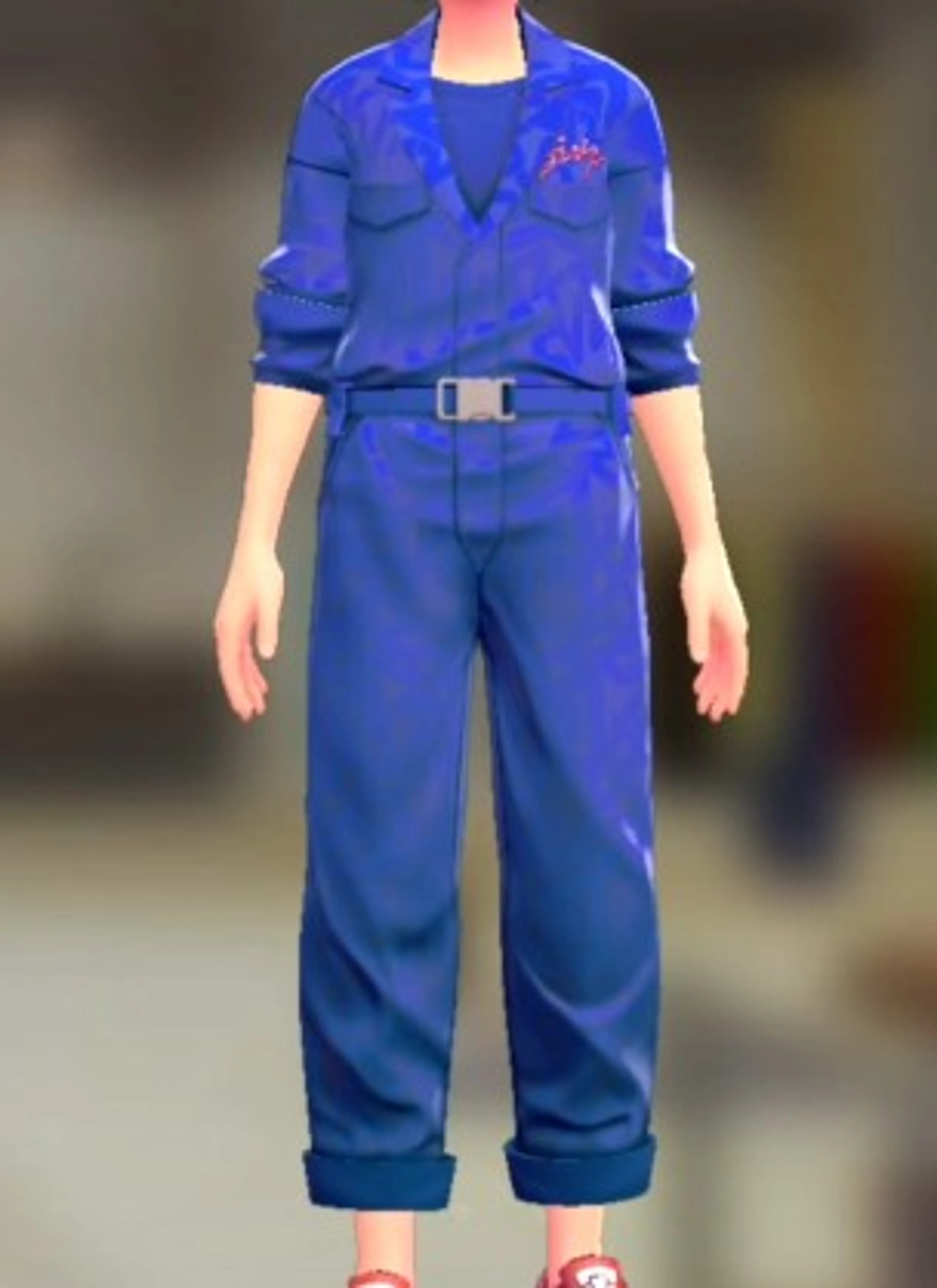 ジャンプスーツ&シャツセット - グラフィティブルー ビビッドブルー