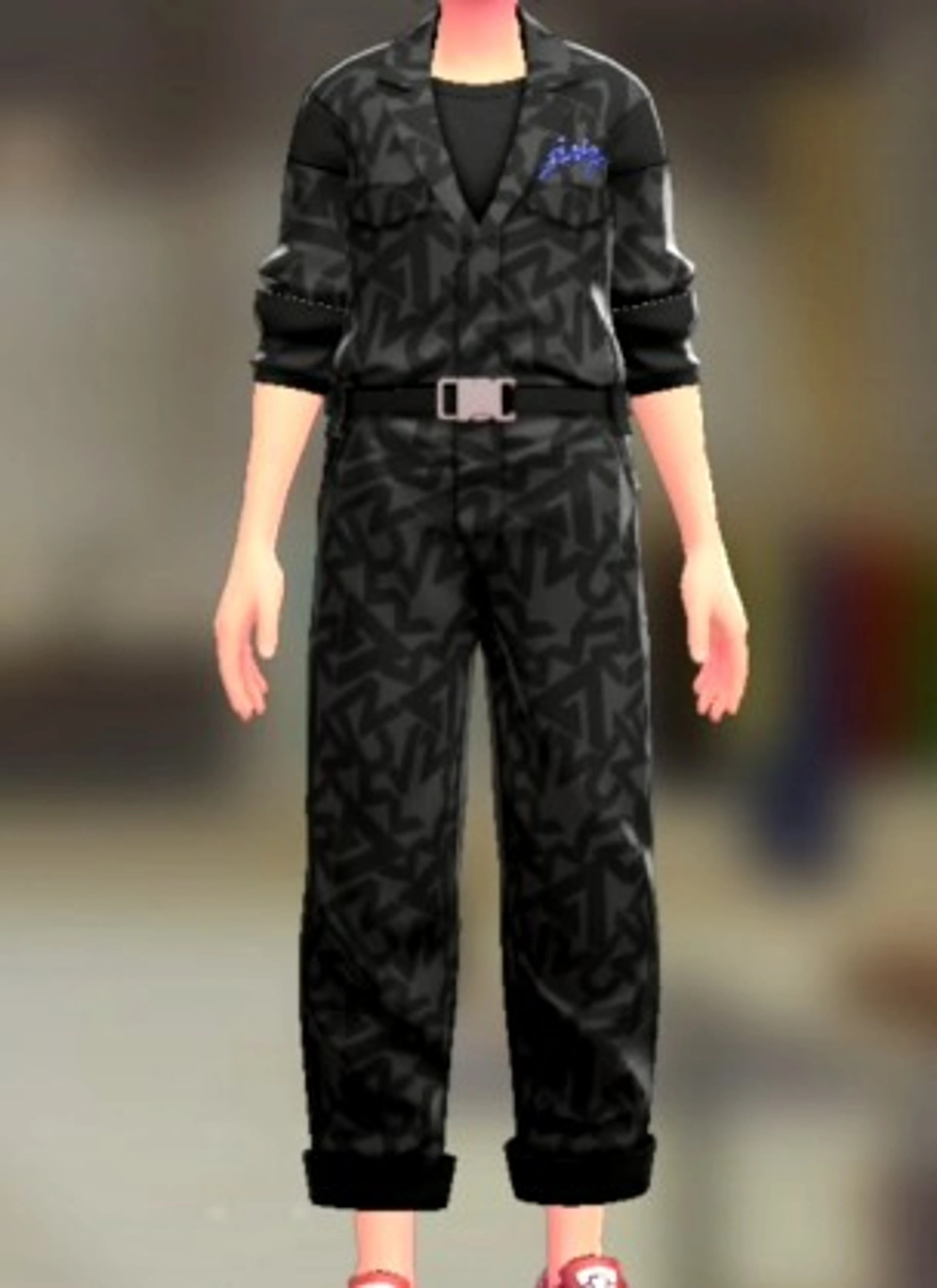ジャンプスーツ&シャツセット - グラフィティブラック ビビッドブラック