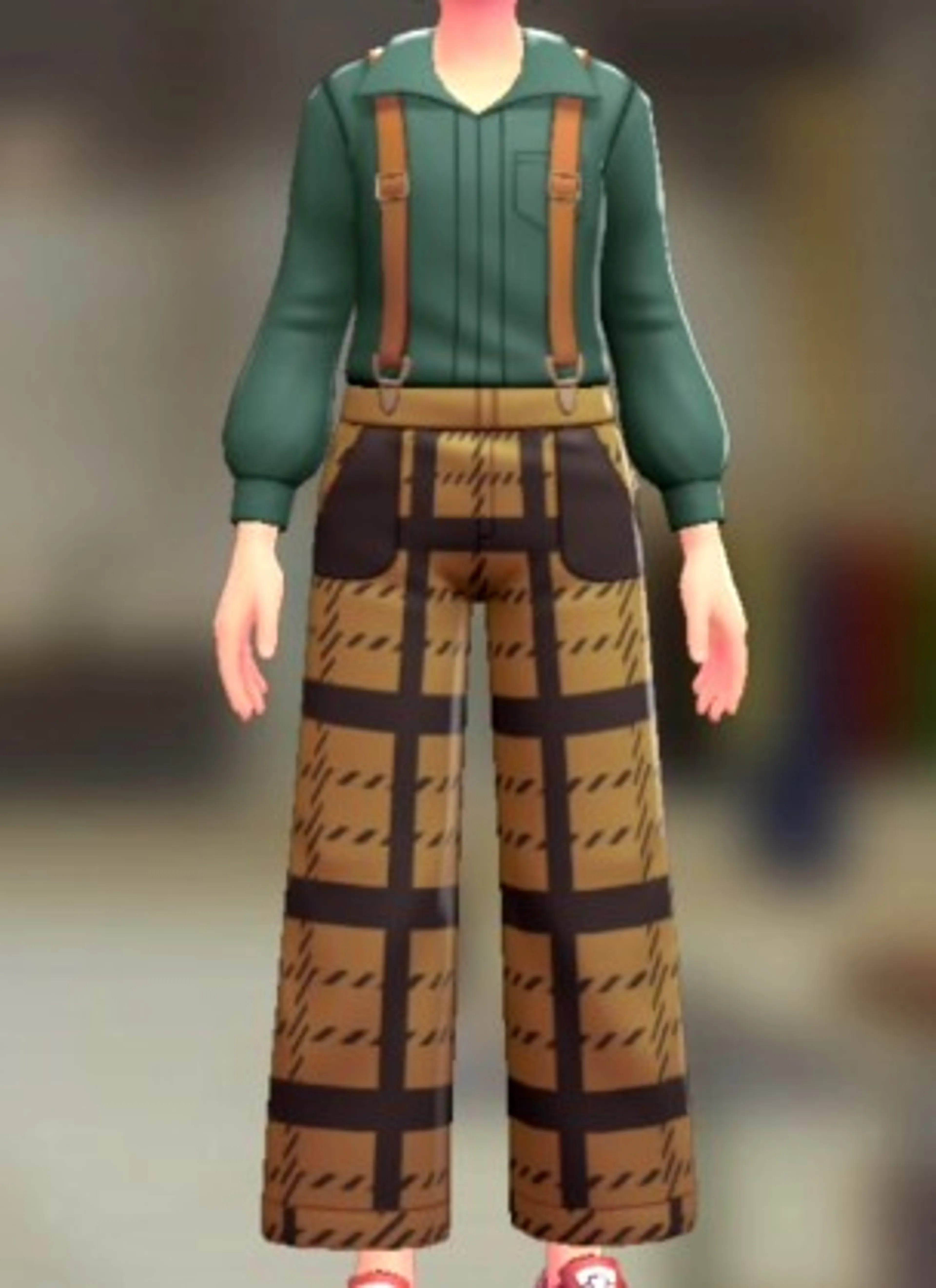 サスペンダーパンツセット - ブレイブリーキャメル グリーン