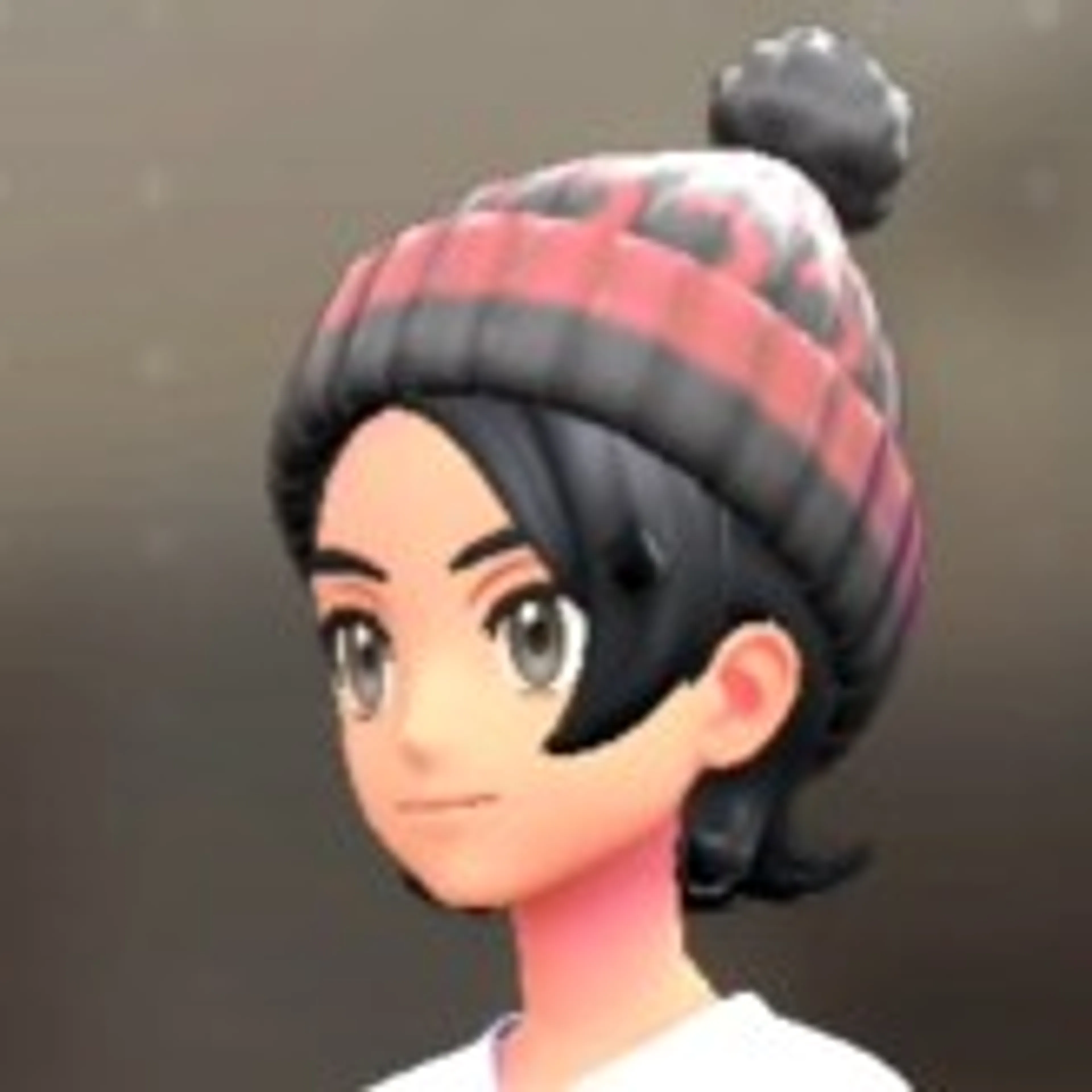 ポンピンつきニットキャップ - ピンク×グレー