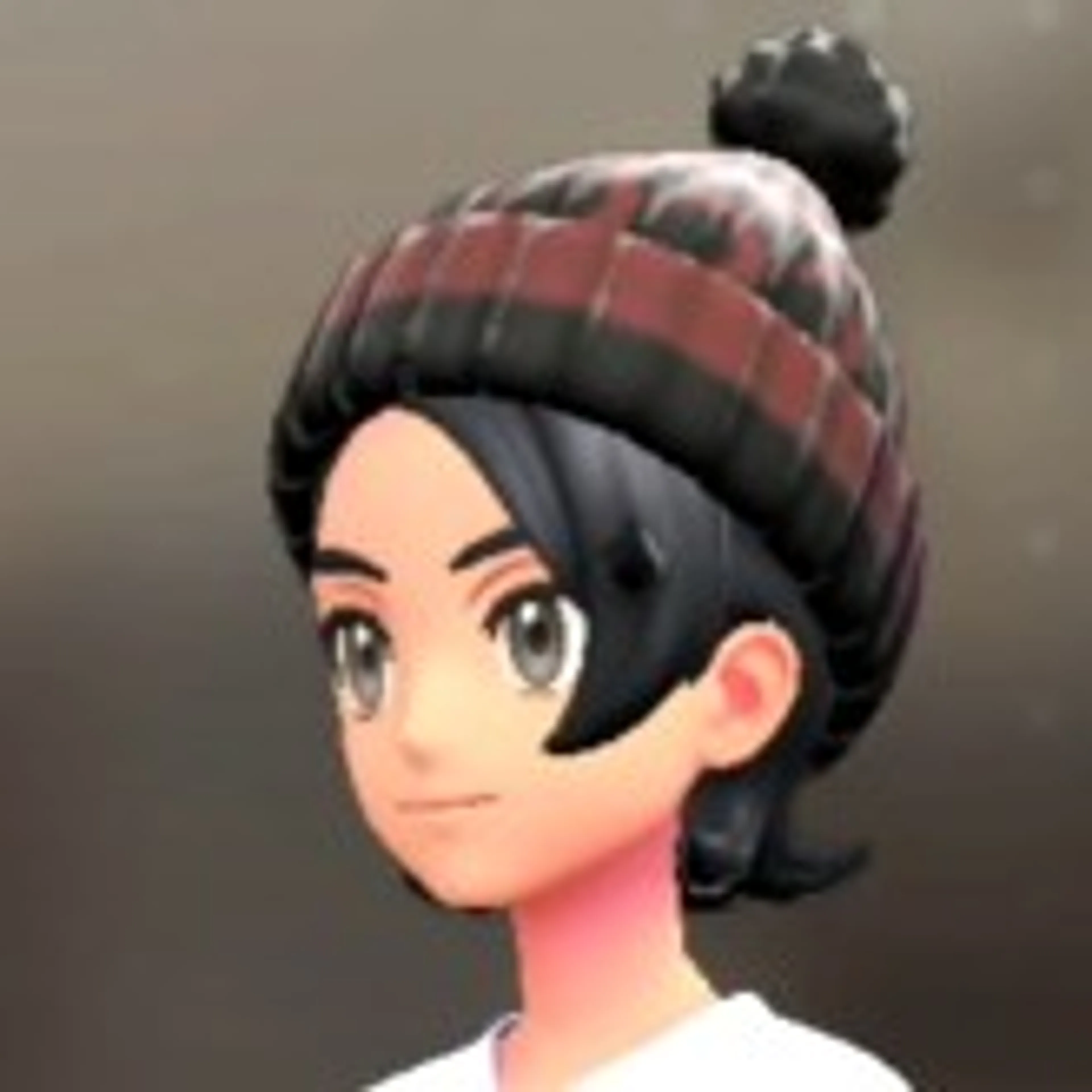 ポンピンつきニットキャップ - レッド×ブラック