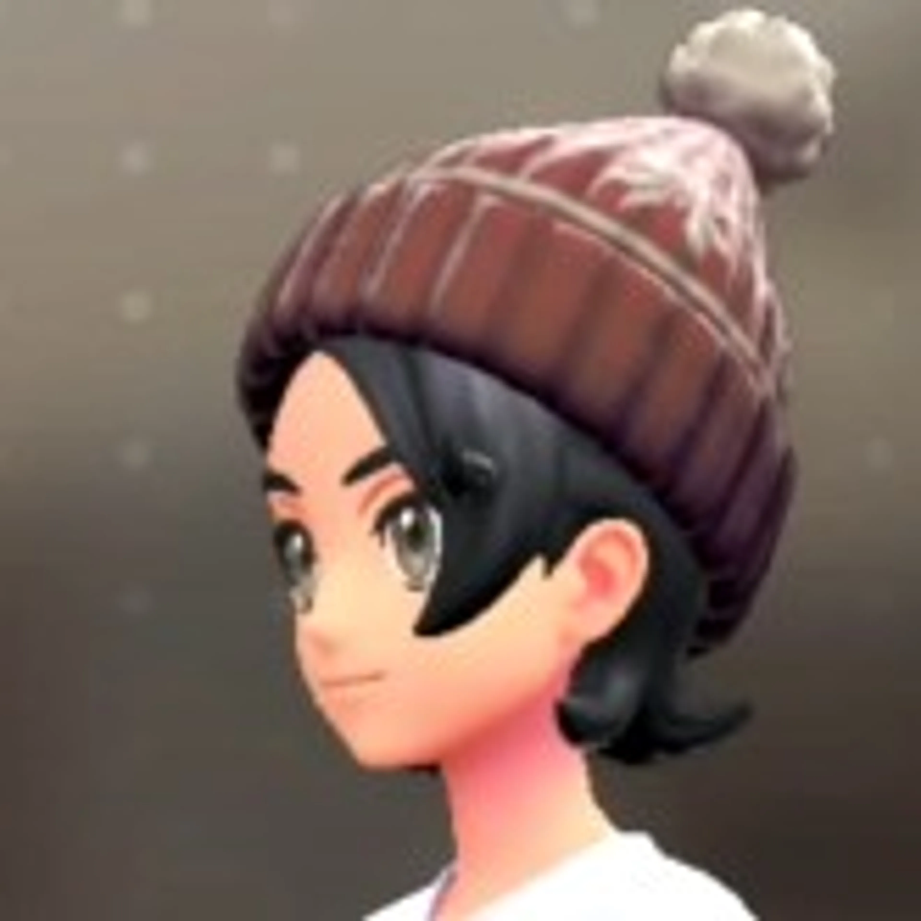 ポンポンつきニットキャップ - ボルドー