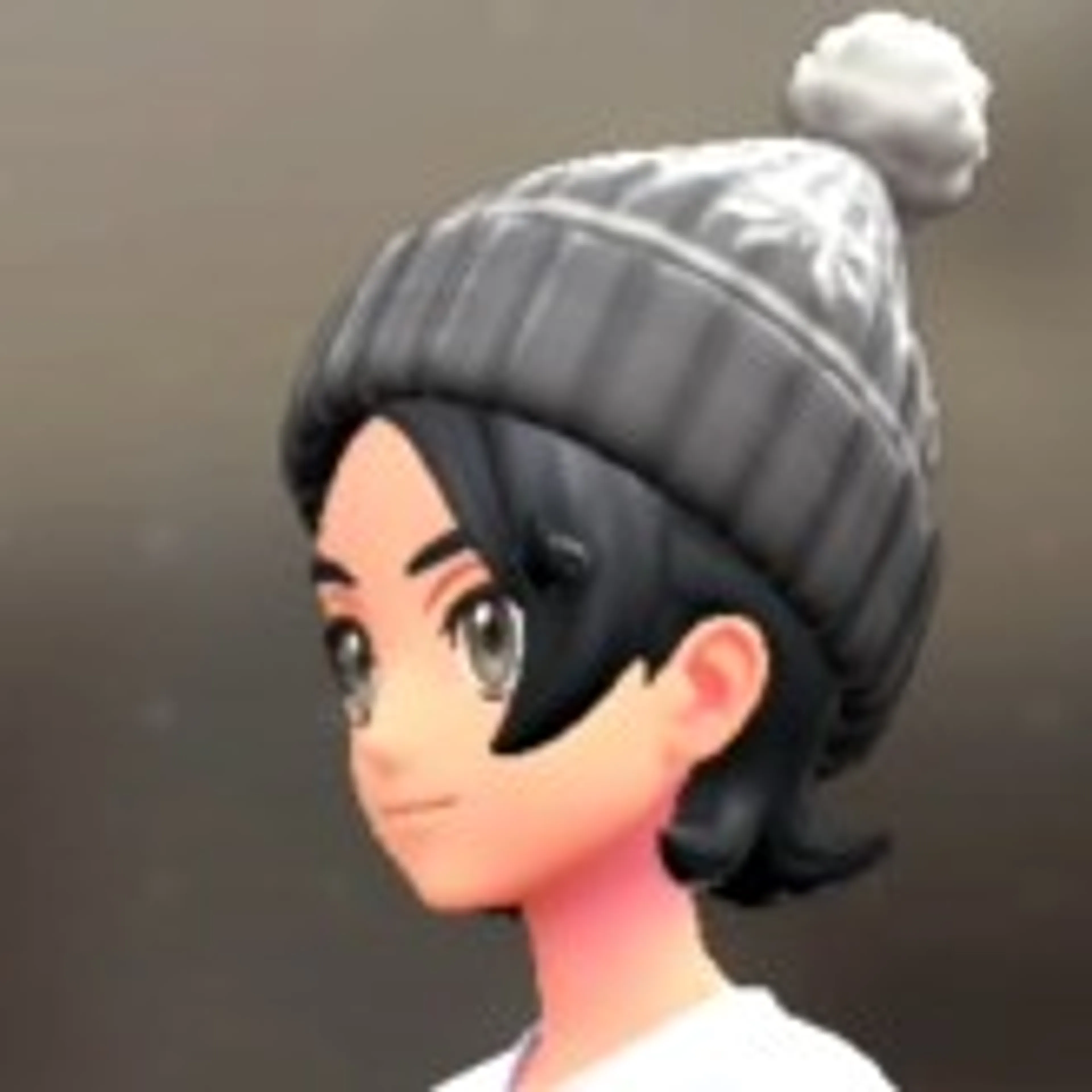 ポンポンつきニットキャップ - グレー