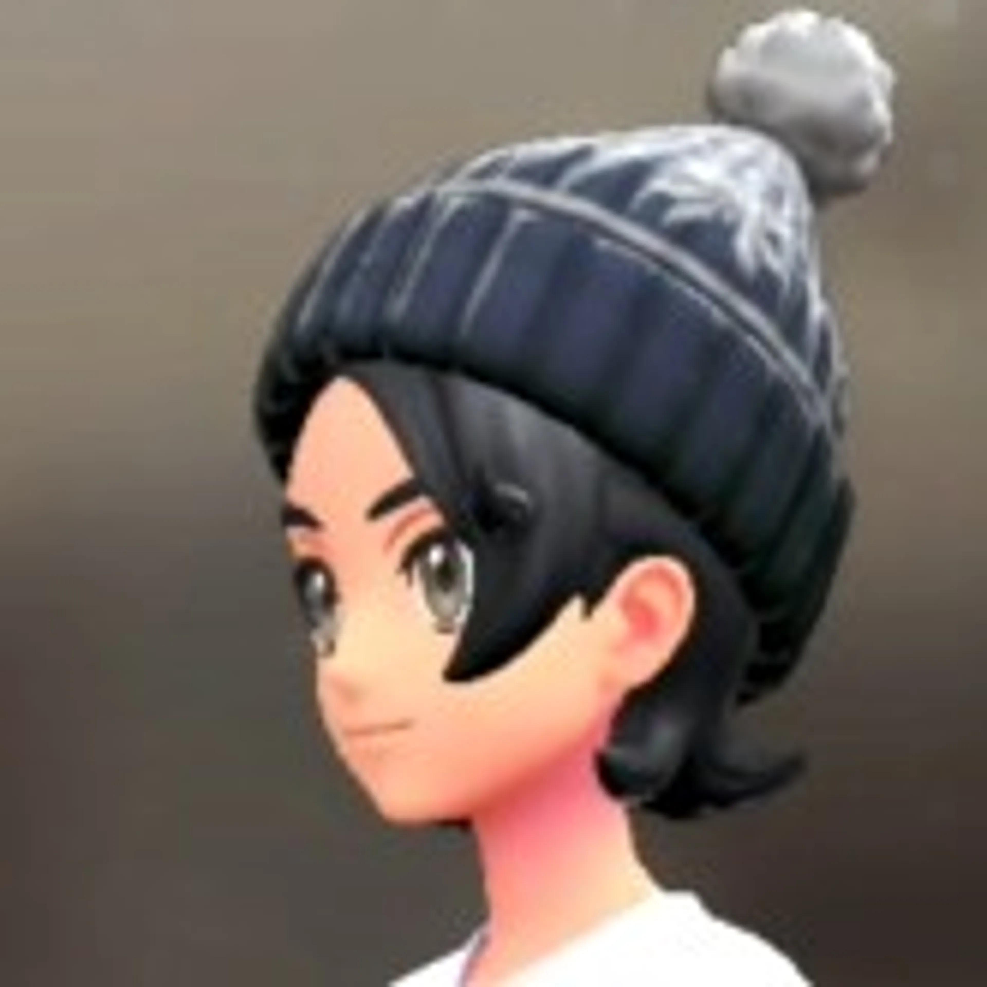 ポンポンつきニットキャップ - ネイビー