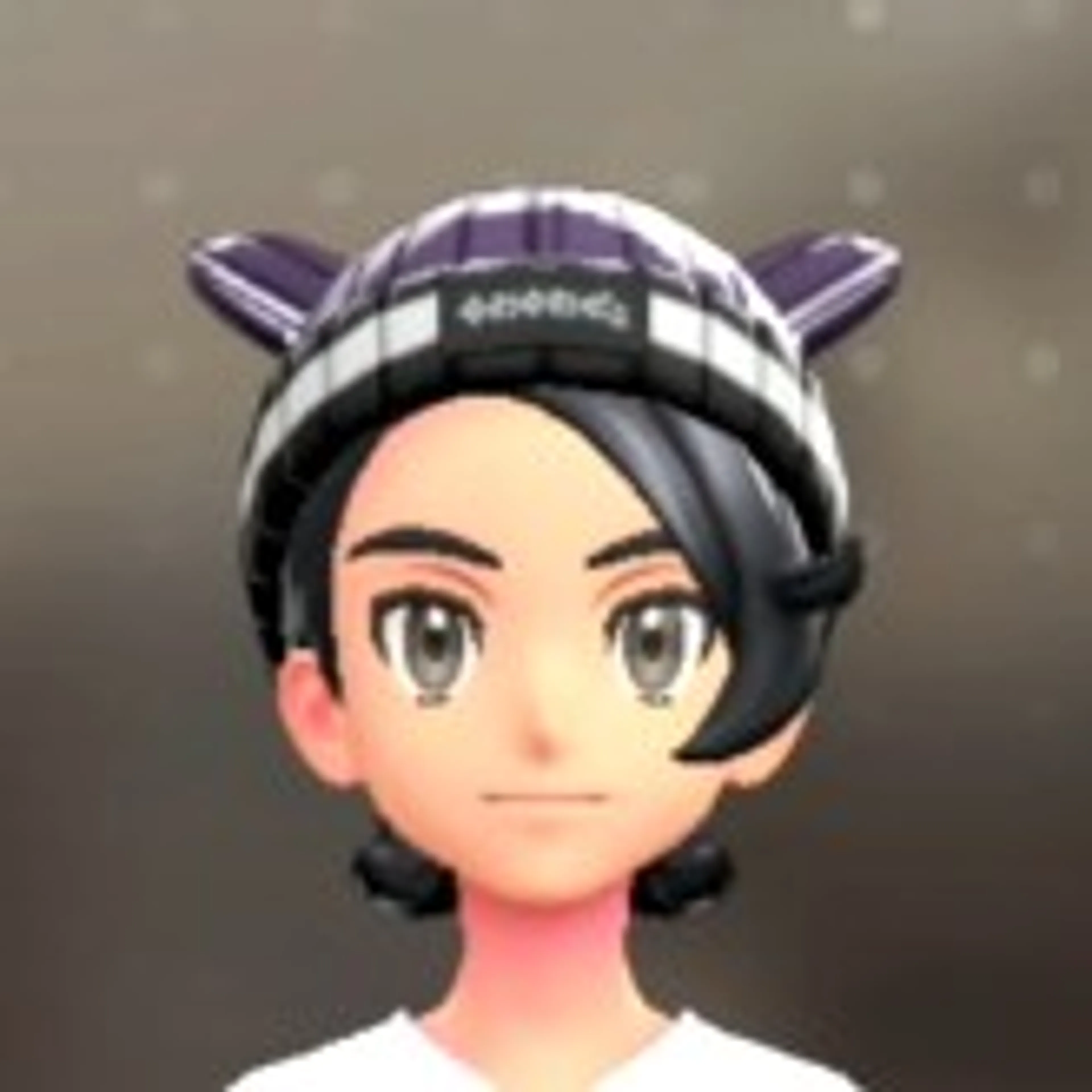 みみつきニットキャップ - パープル×ブラック