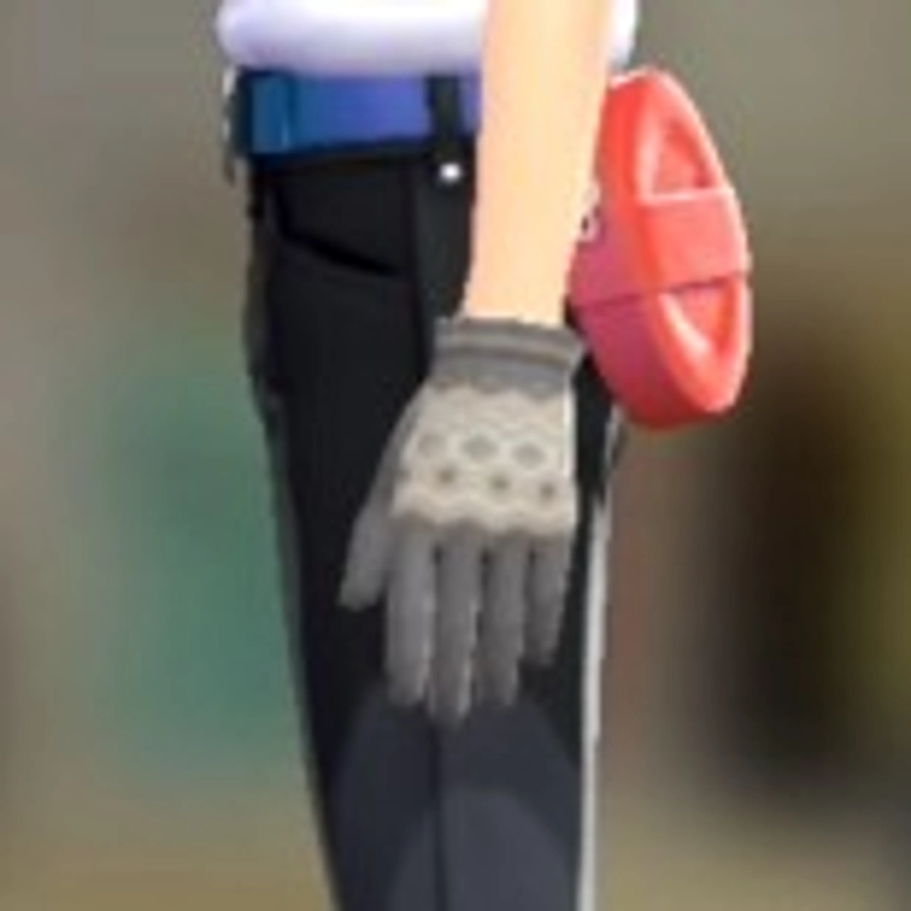 ジオメトリーニットグローブ - グレー