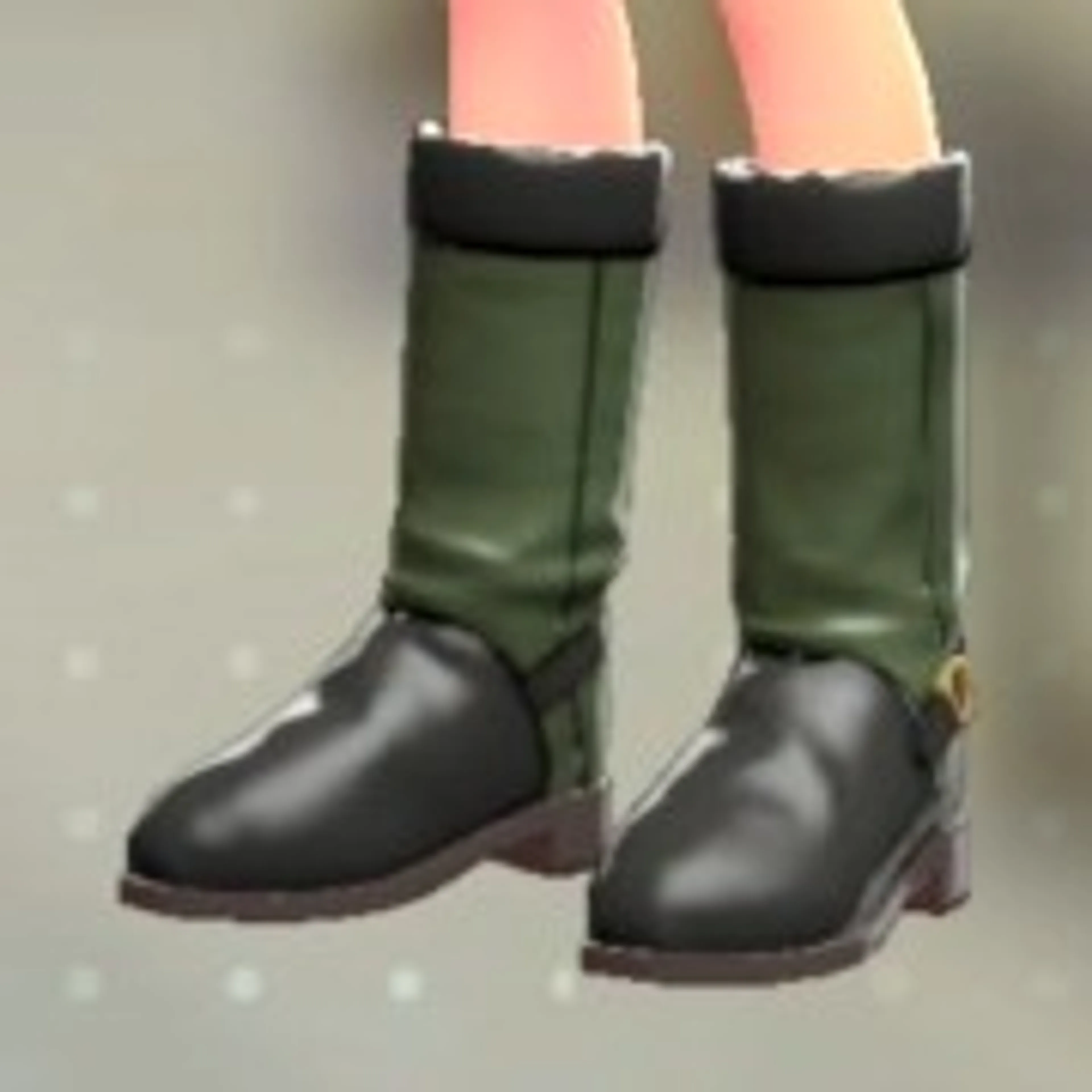 スウェードロングブーツ - モスグリーン