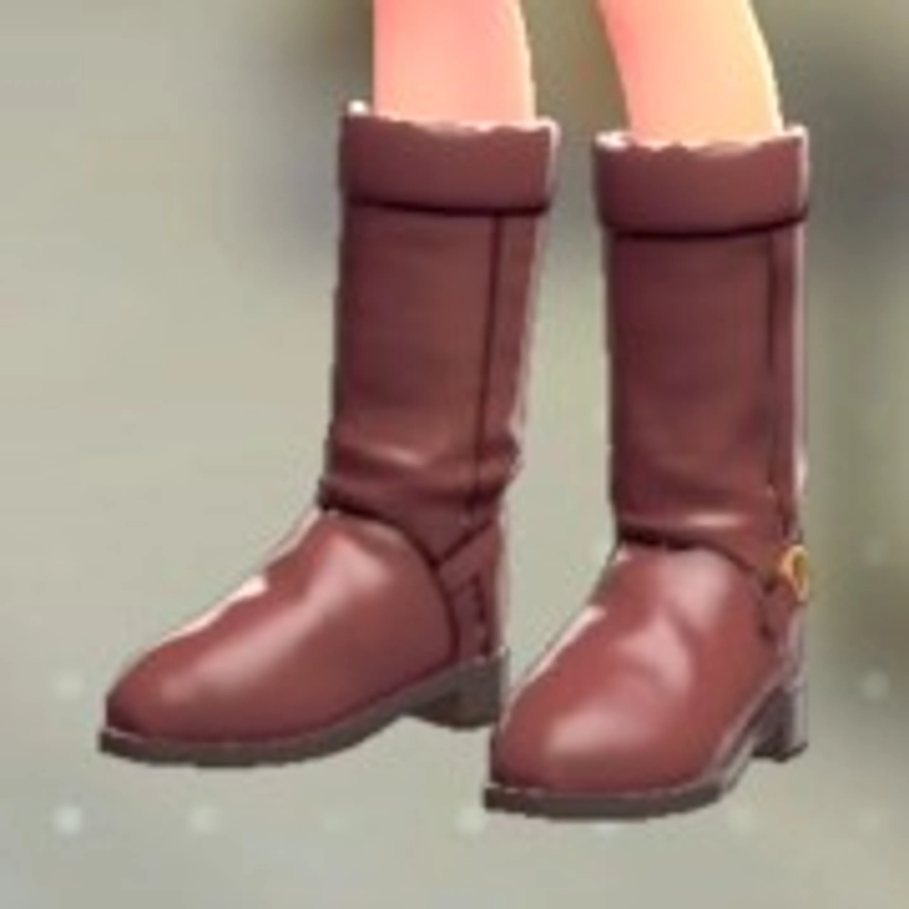 スウェードロングブーツ - ボルドー