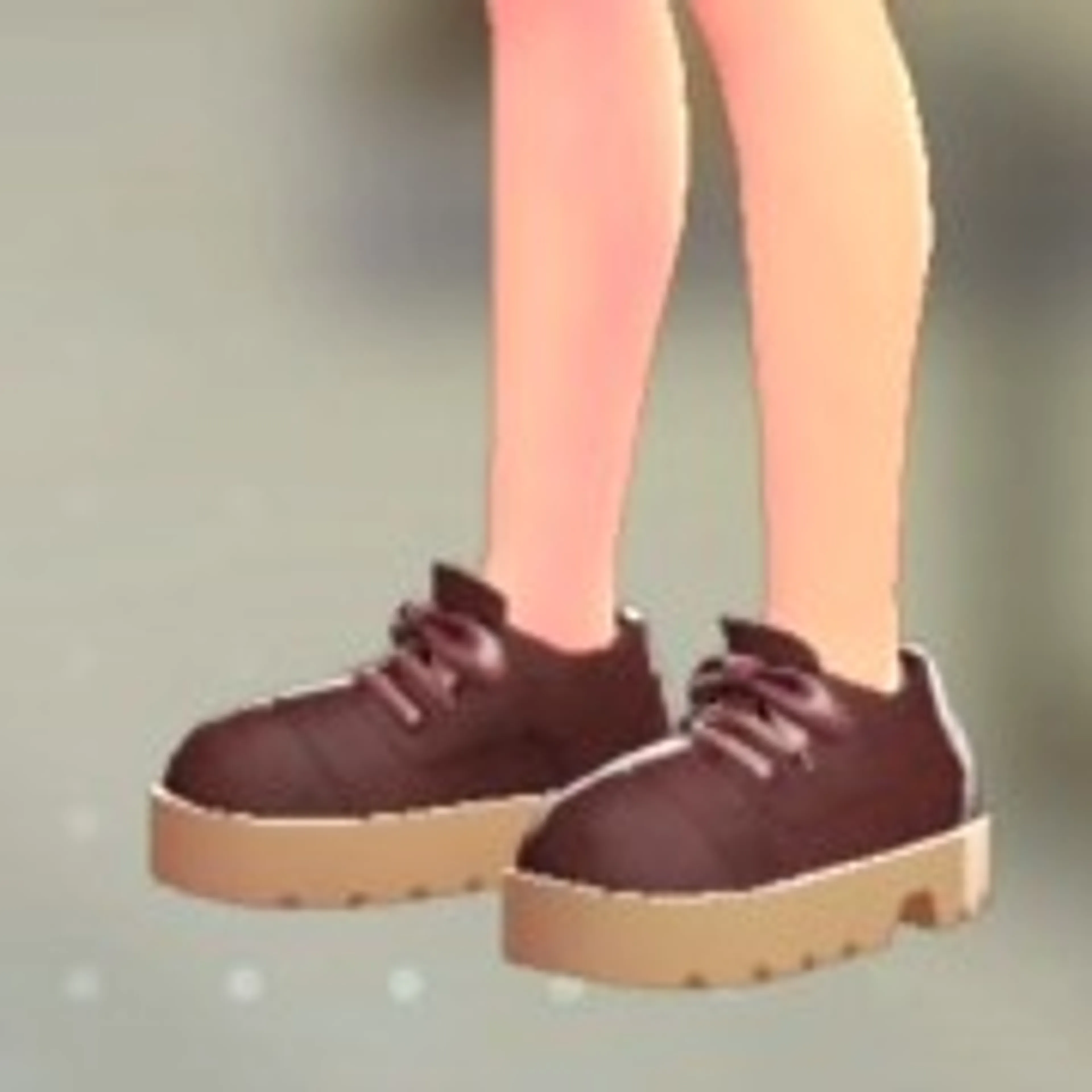 レースアップシューズ - ボルドー