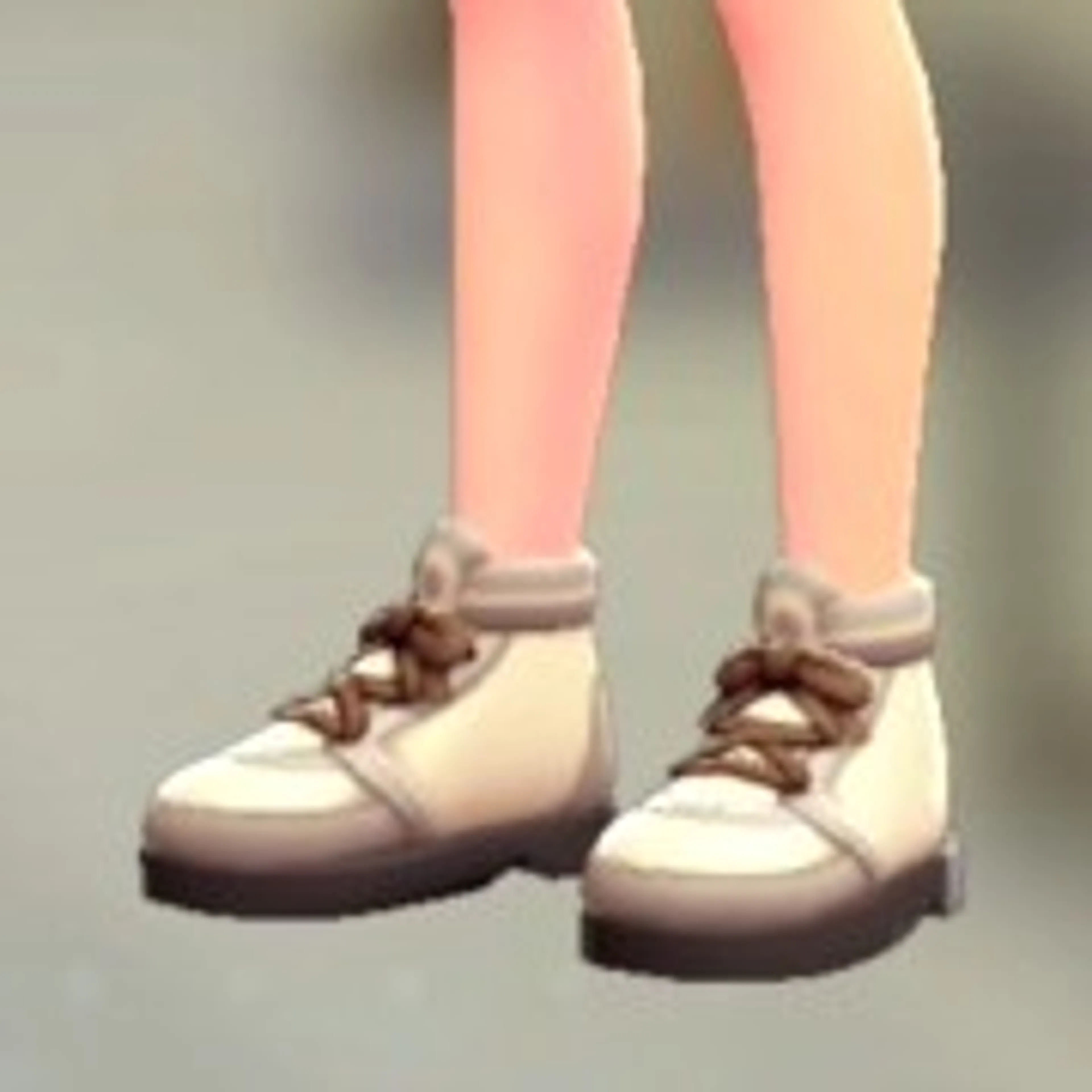 ハイカットスニーカー - アイボリー×ベージュ