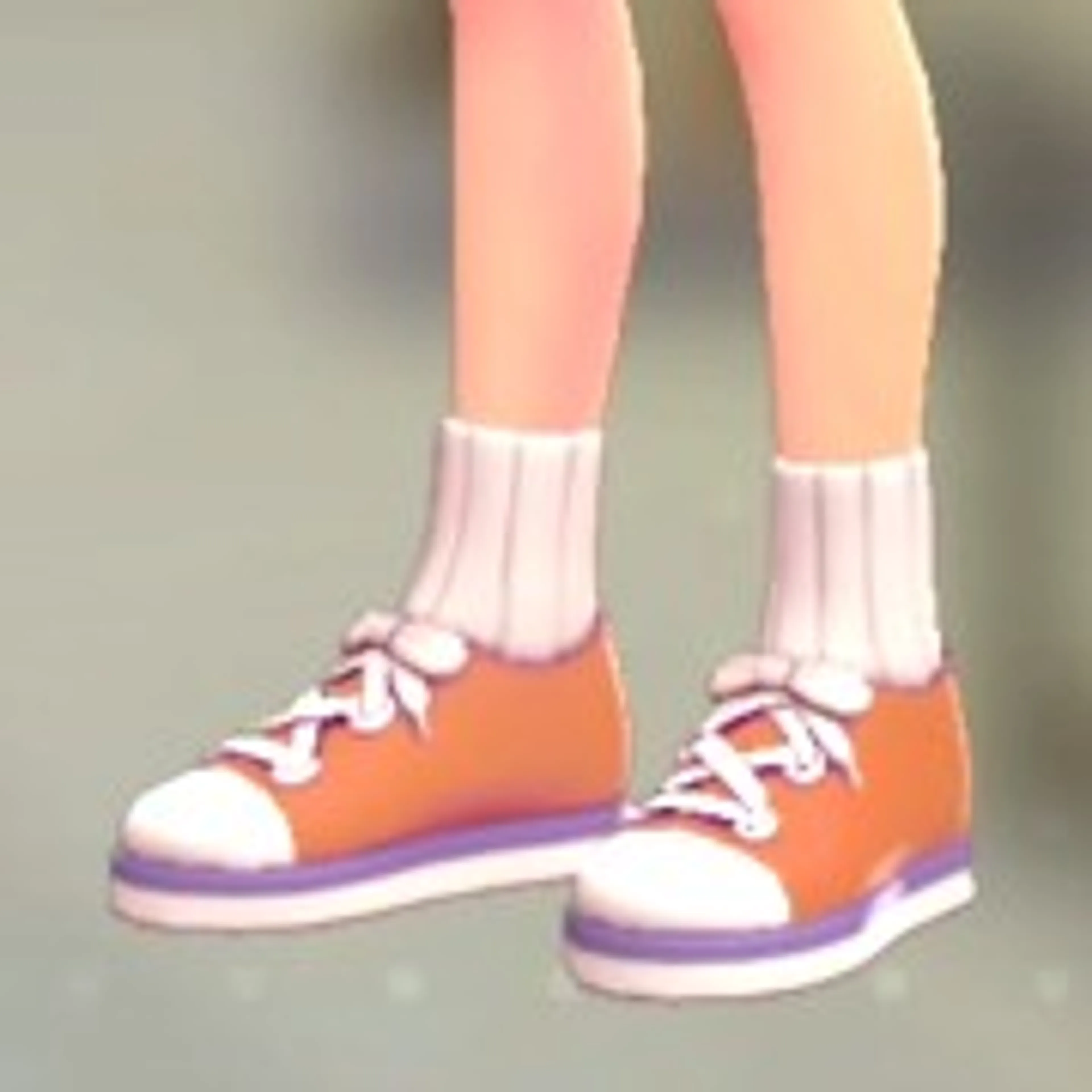 ソックススニーカー - オレンジ×パープル