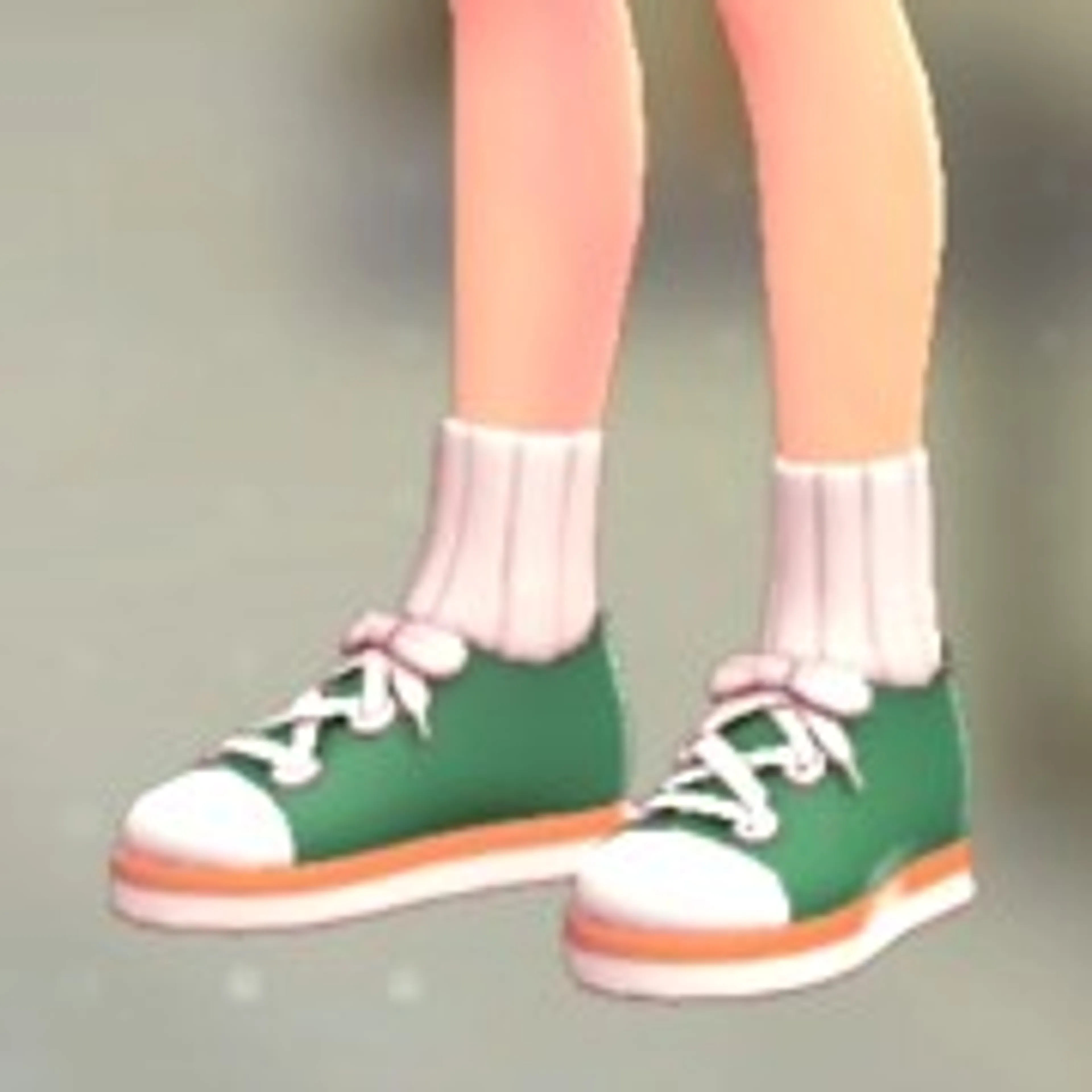 ソックススニーカー - グリーン×オレンジ
