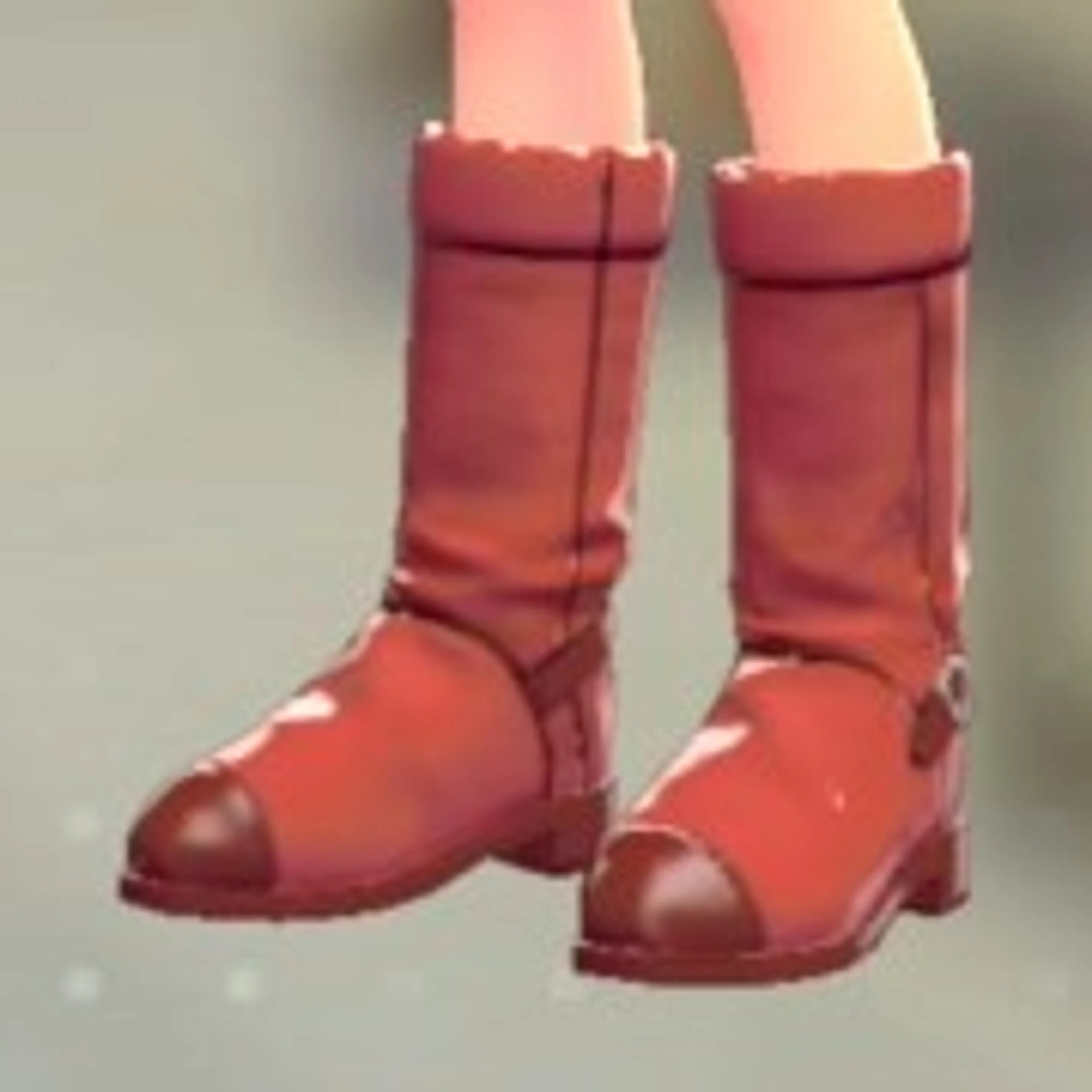 エナメルトゥロングブーツ - レッド