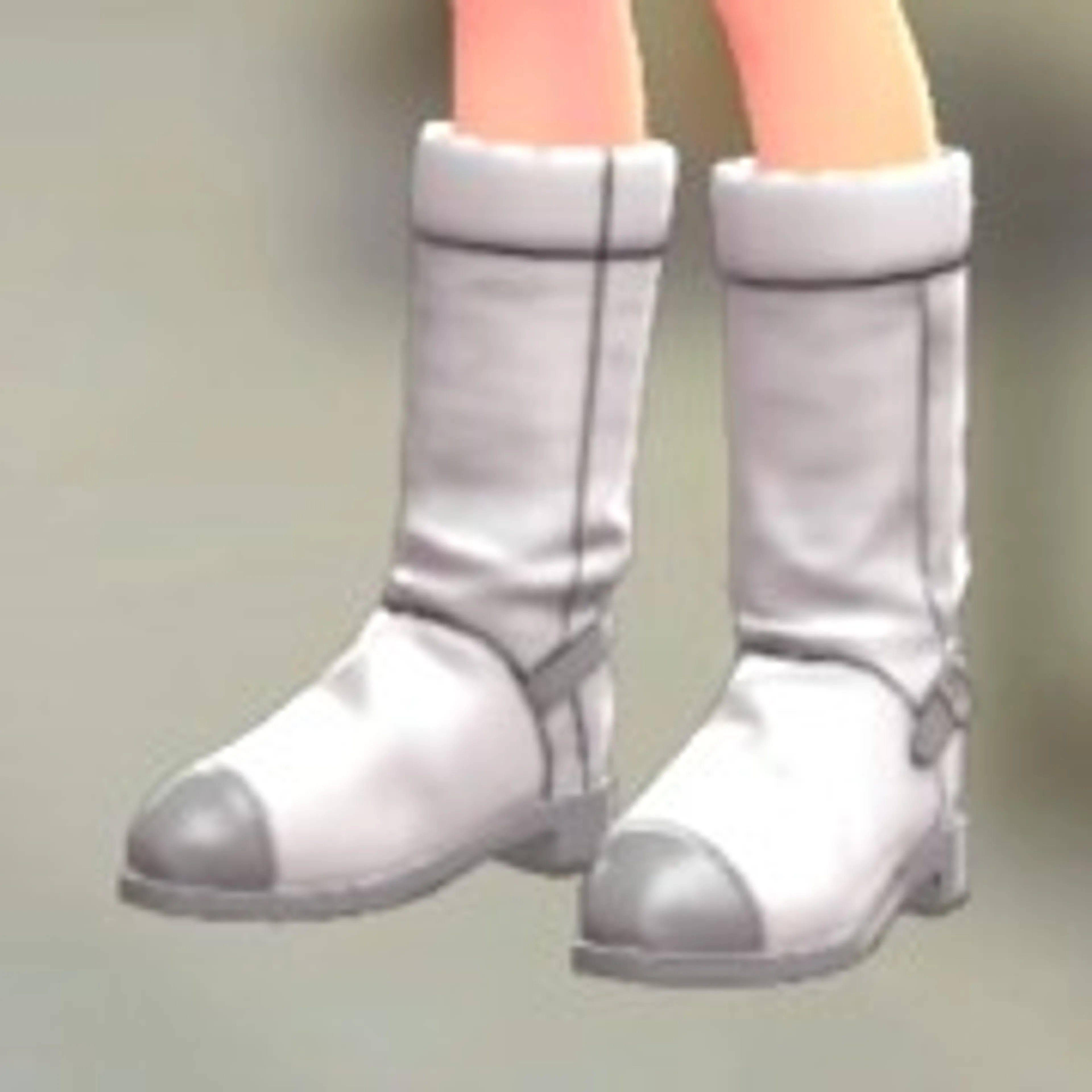 エナメルトゥロングブーツ - ホワイト