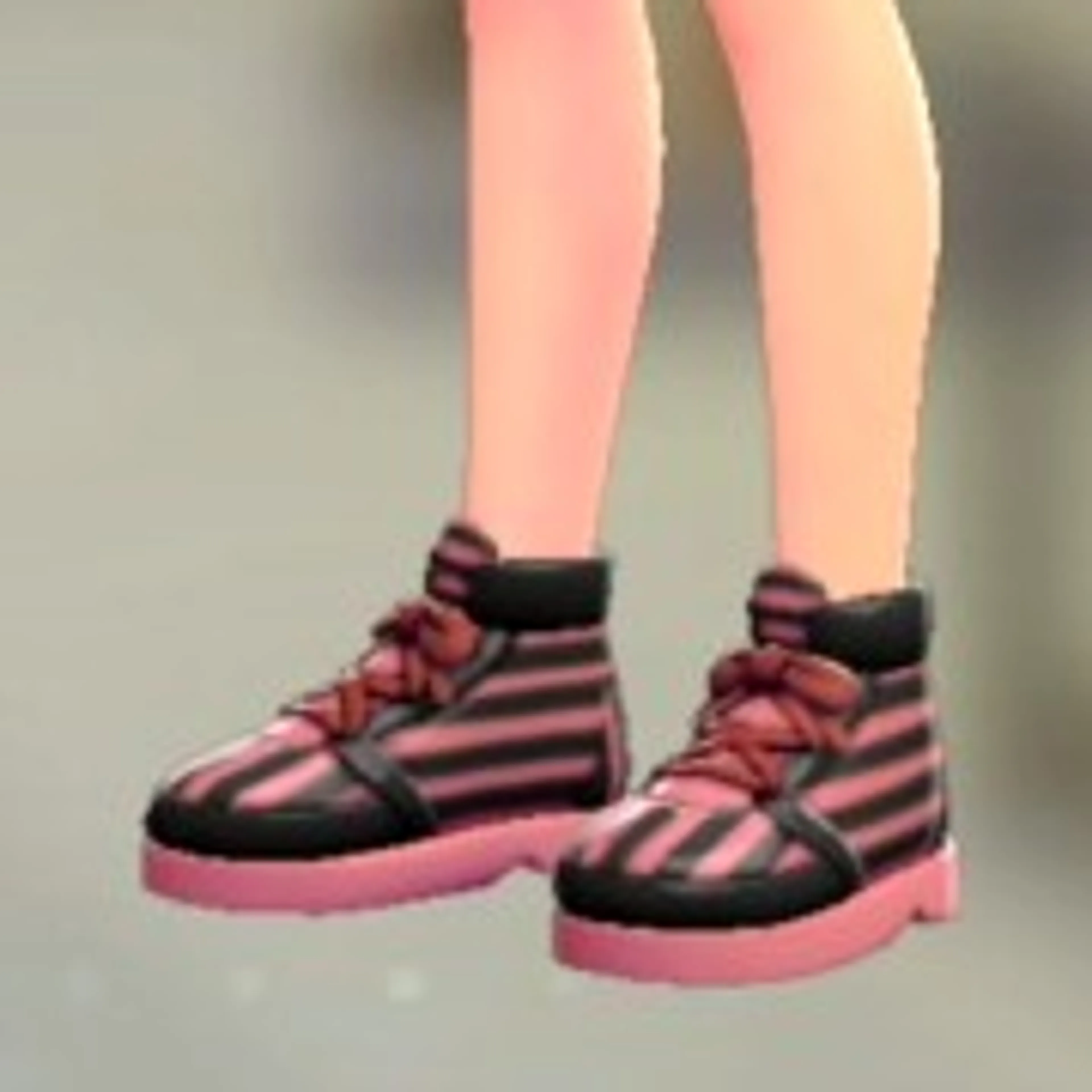 ボーダーハイカットスニーカー - くろももボーダー