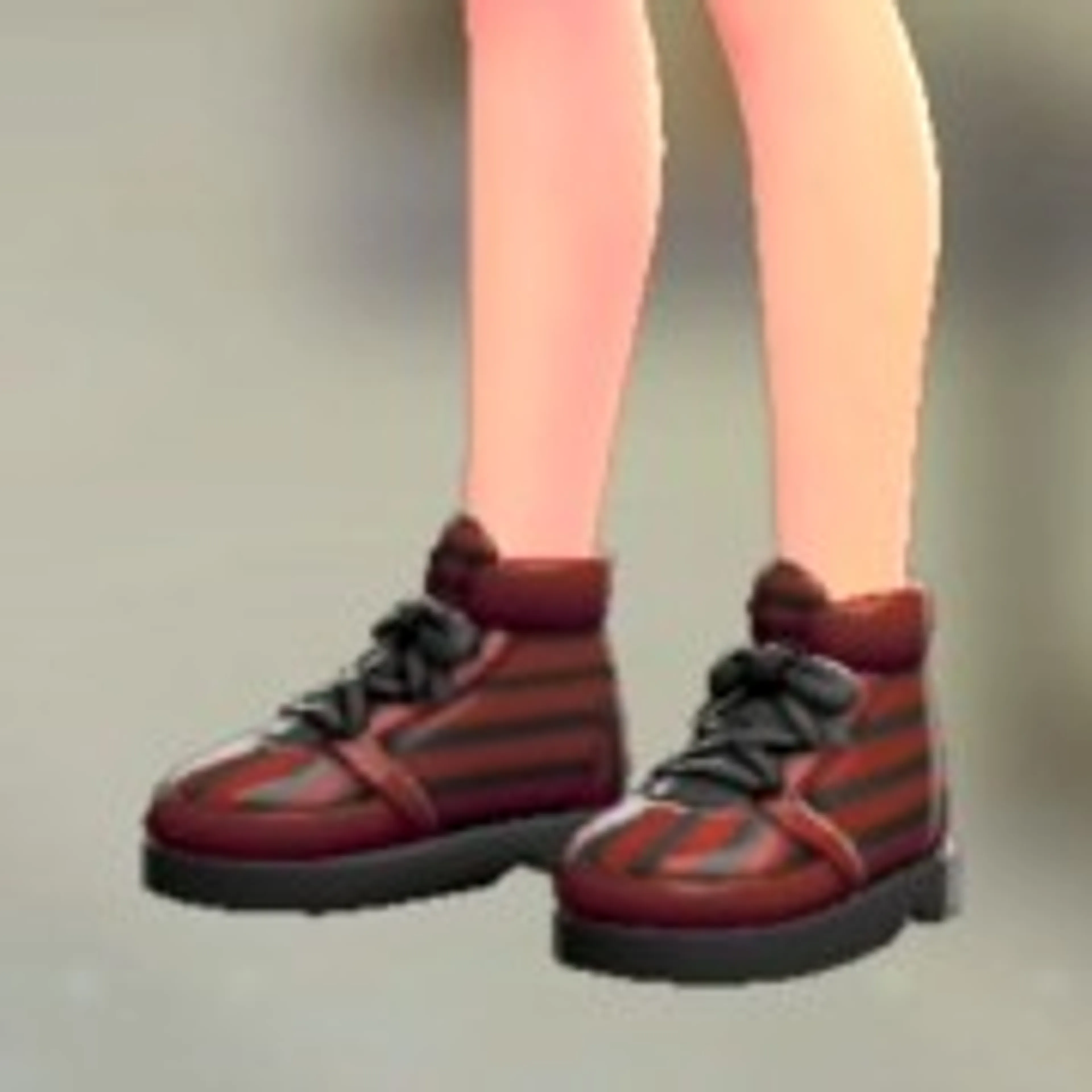 ボーダーハイカットスニーカー - あかくろボーダー