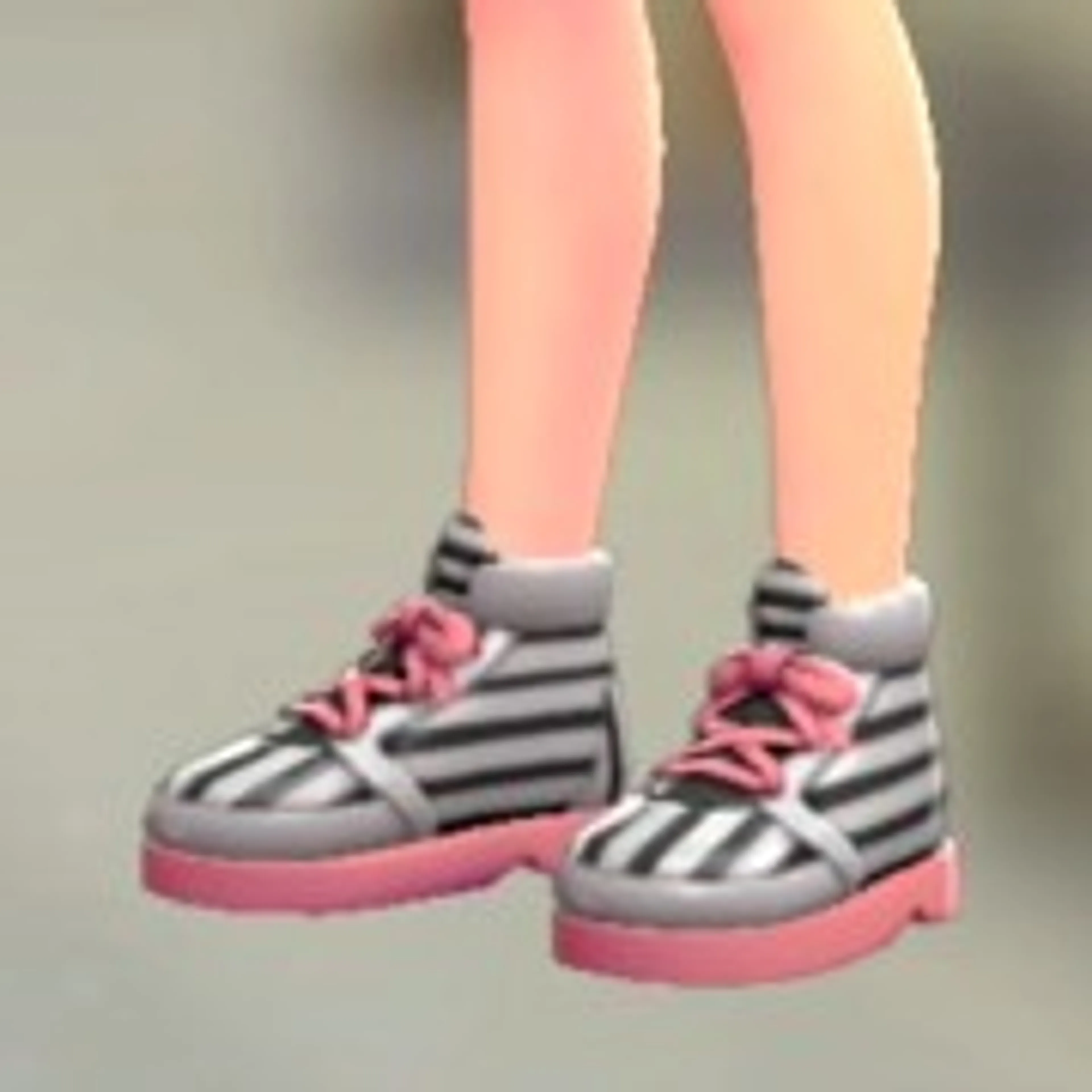 ボーダーハイカットスニーカー - しろくろボーダー