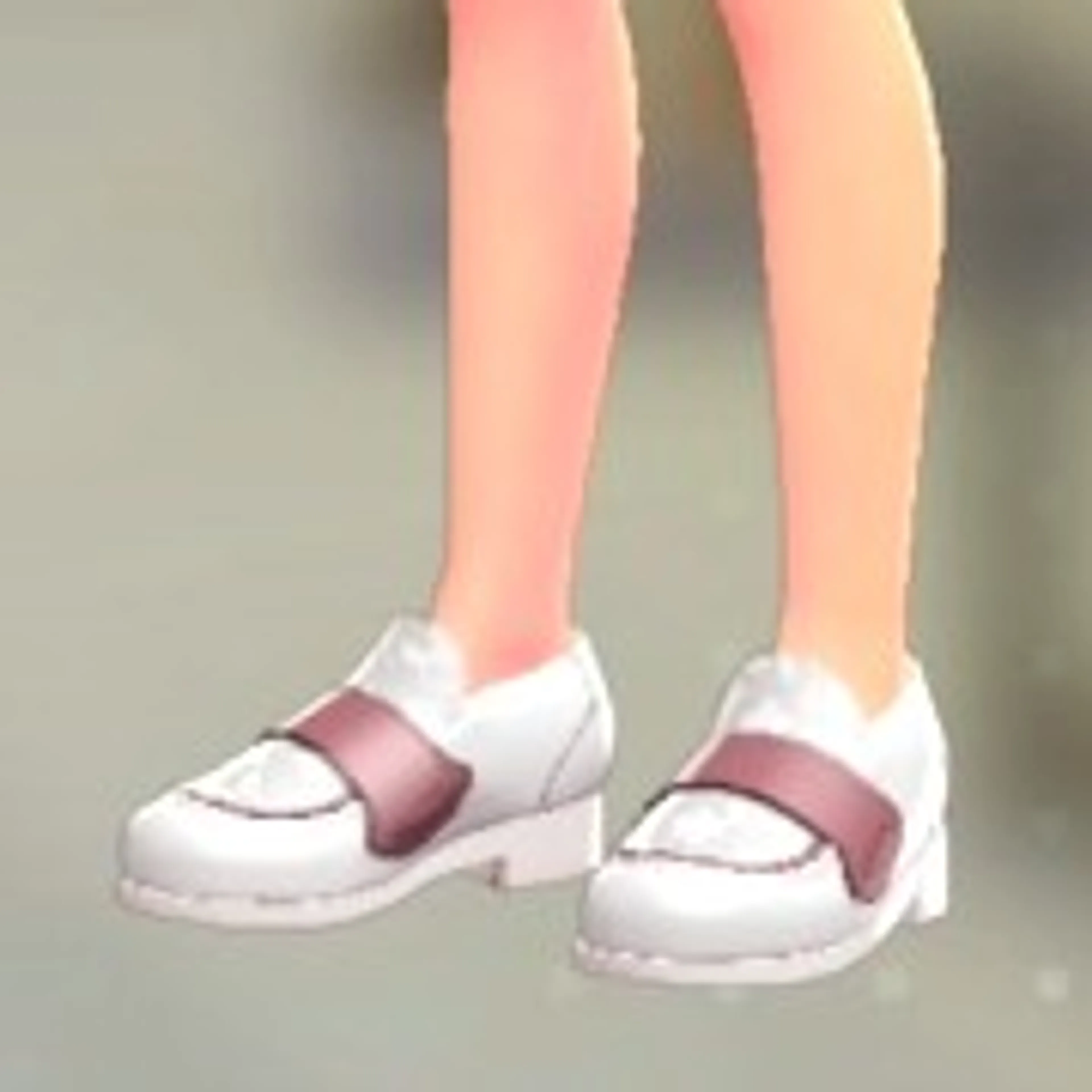 フラワーローファー - ホワイト