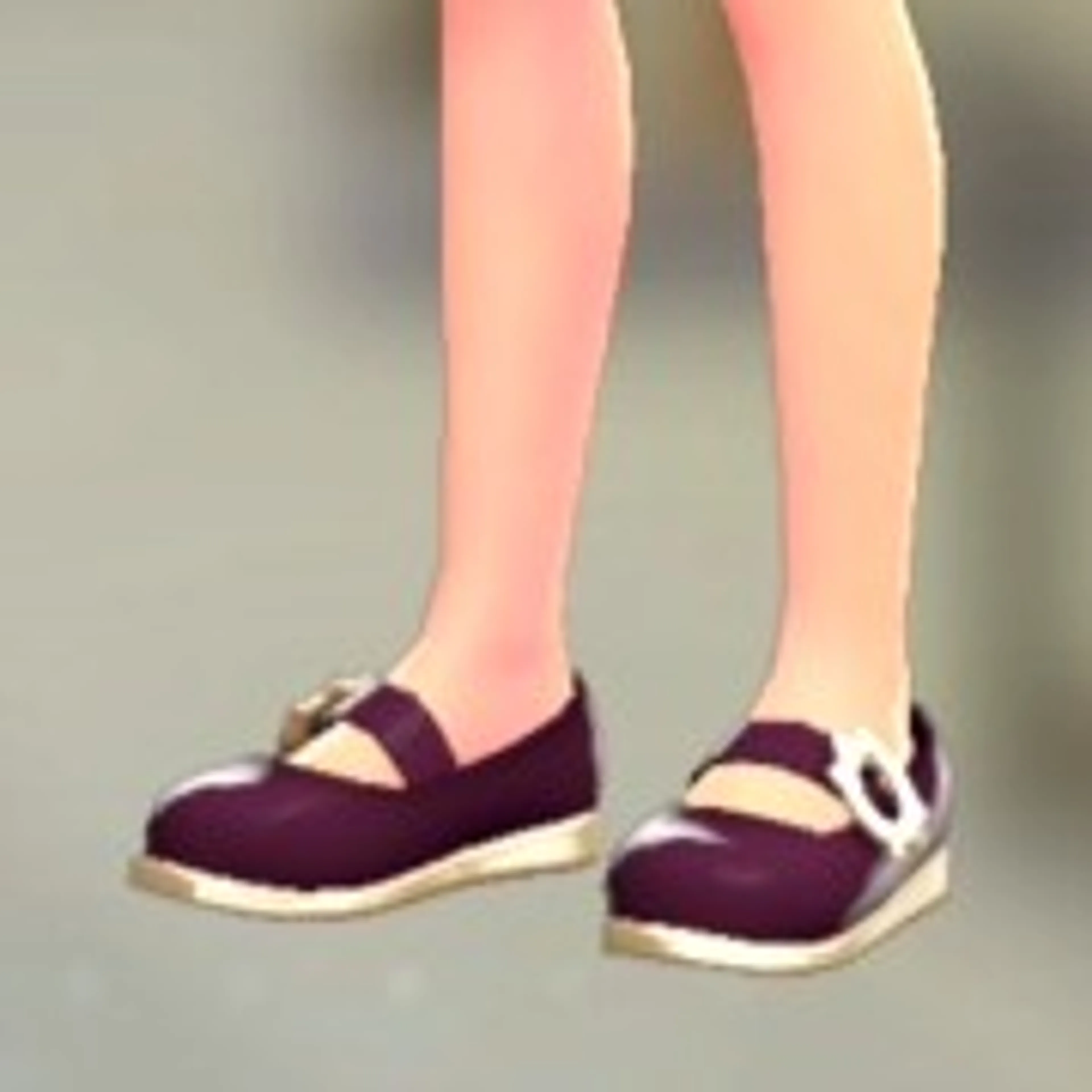 アクセントストラップパンプス - バーガンディ