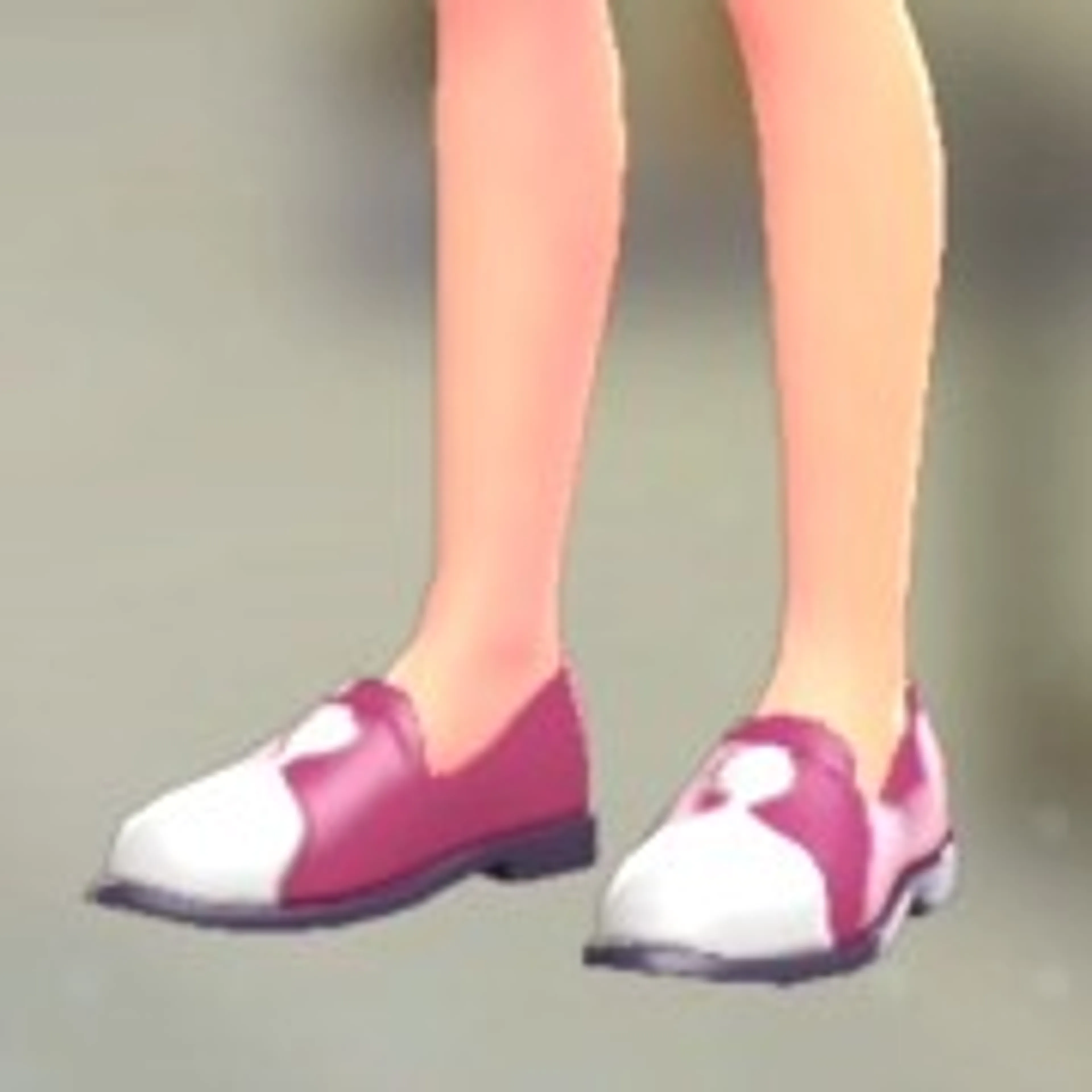 ポインテッドトゥローファー - ホワイト×マゼンタ