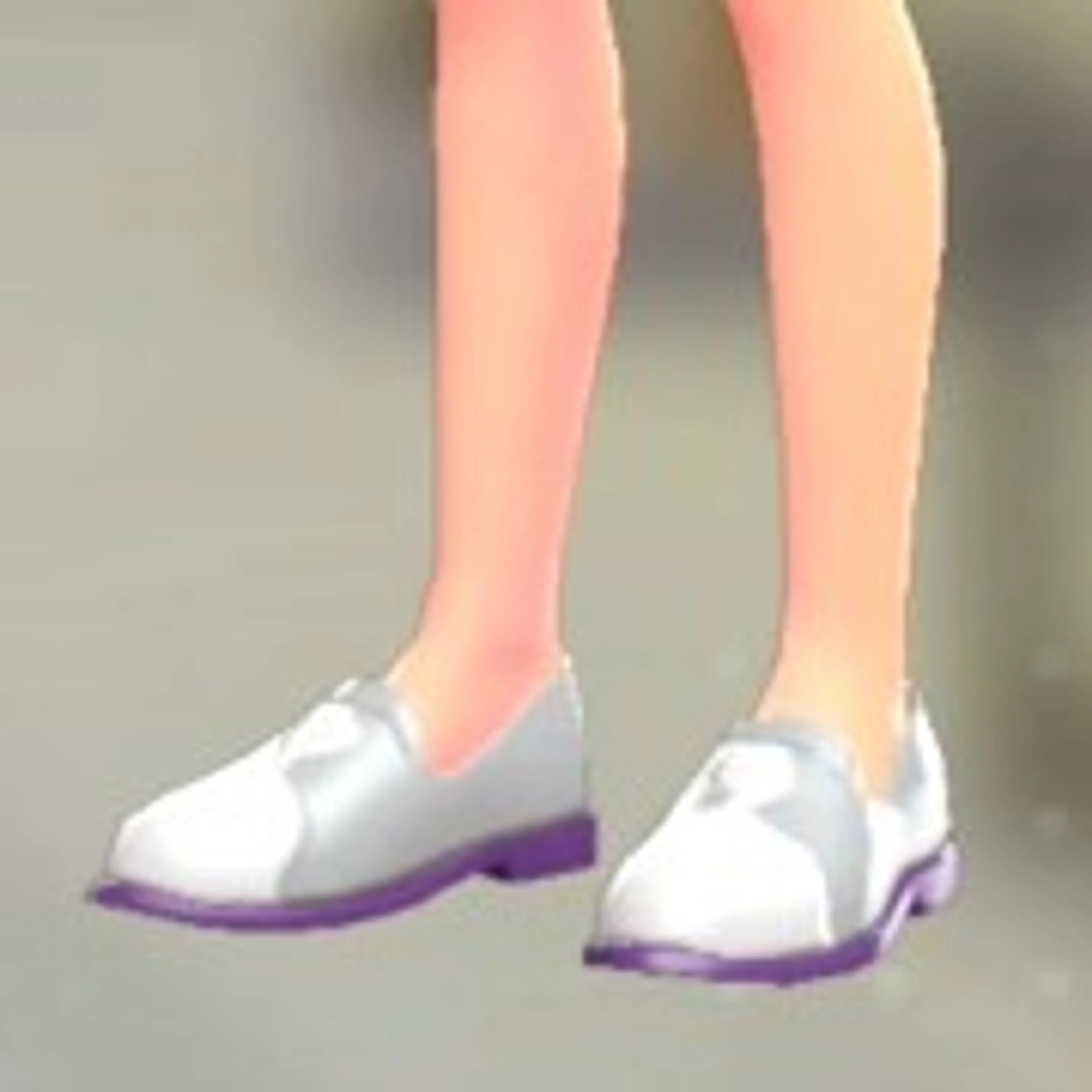 ポインテッドトゥローファー - ホワイト×グレー