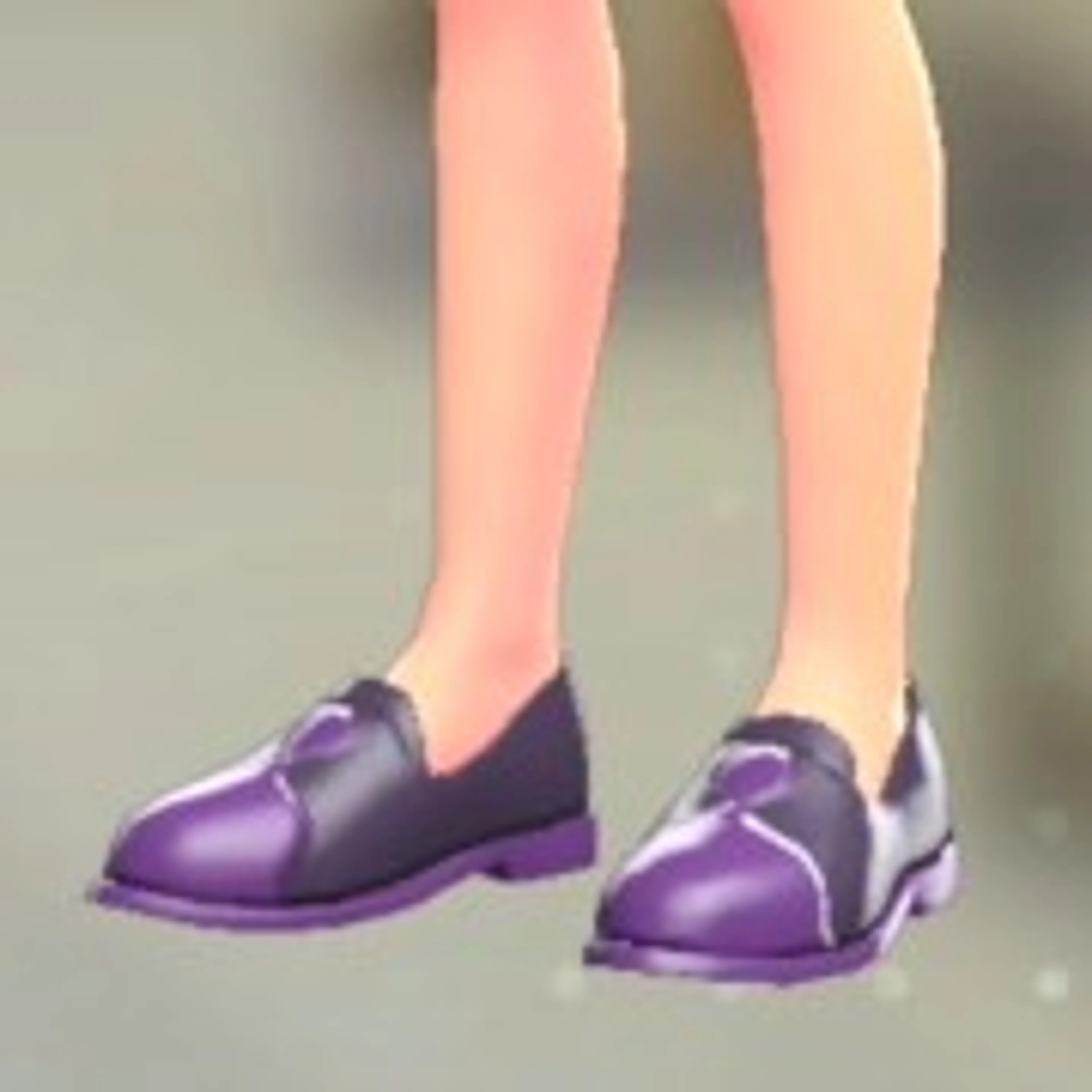 ポインテッドトゥローファー - パープル×パープル